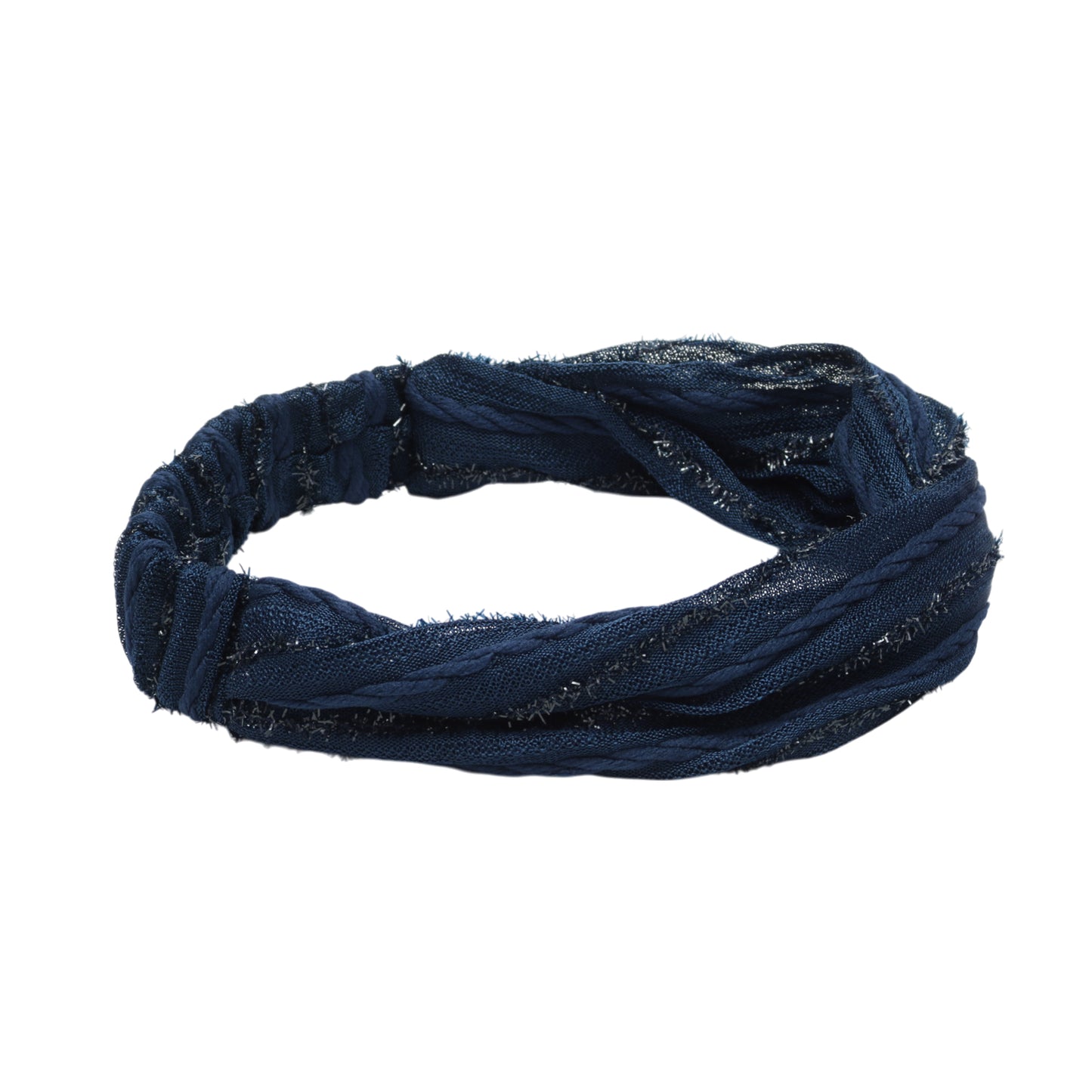 Diadema ancha vintage de rayas para mujer azul marino 1 pieza