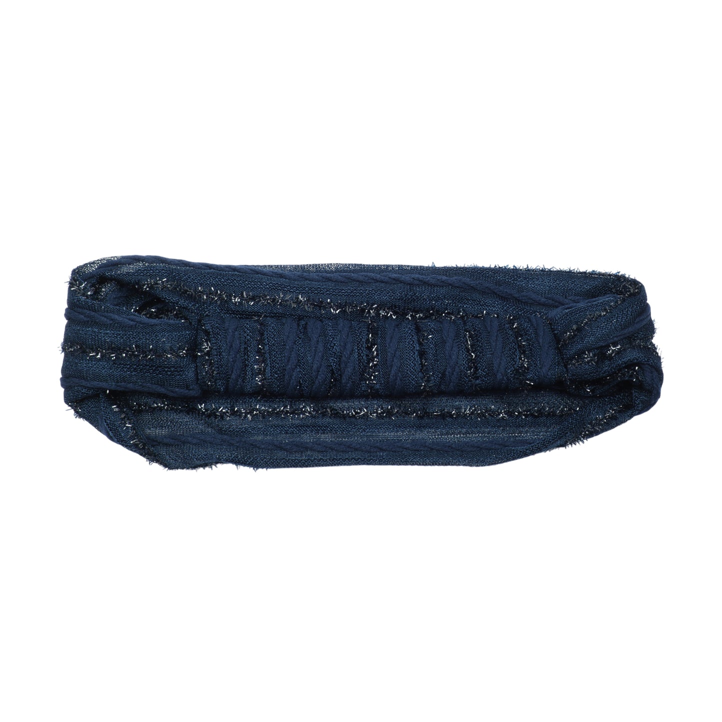 Diadema ancha vintage de rayas para mujer azul marino 1 pieza