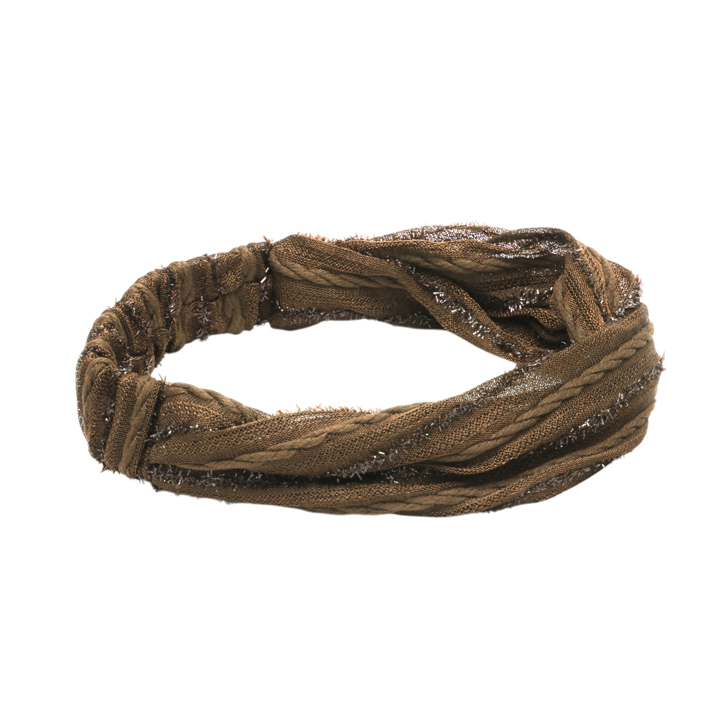 Diadema ancha vintage de rayas para mujer color caqui y marrón, 1 unidad