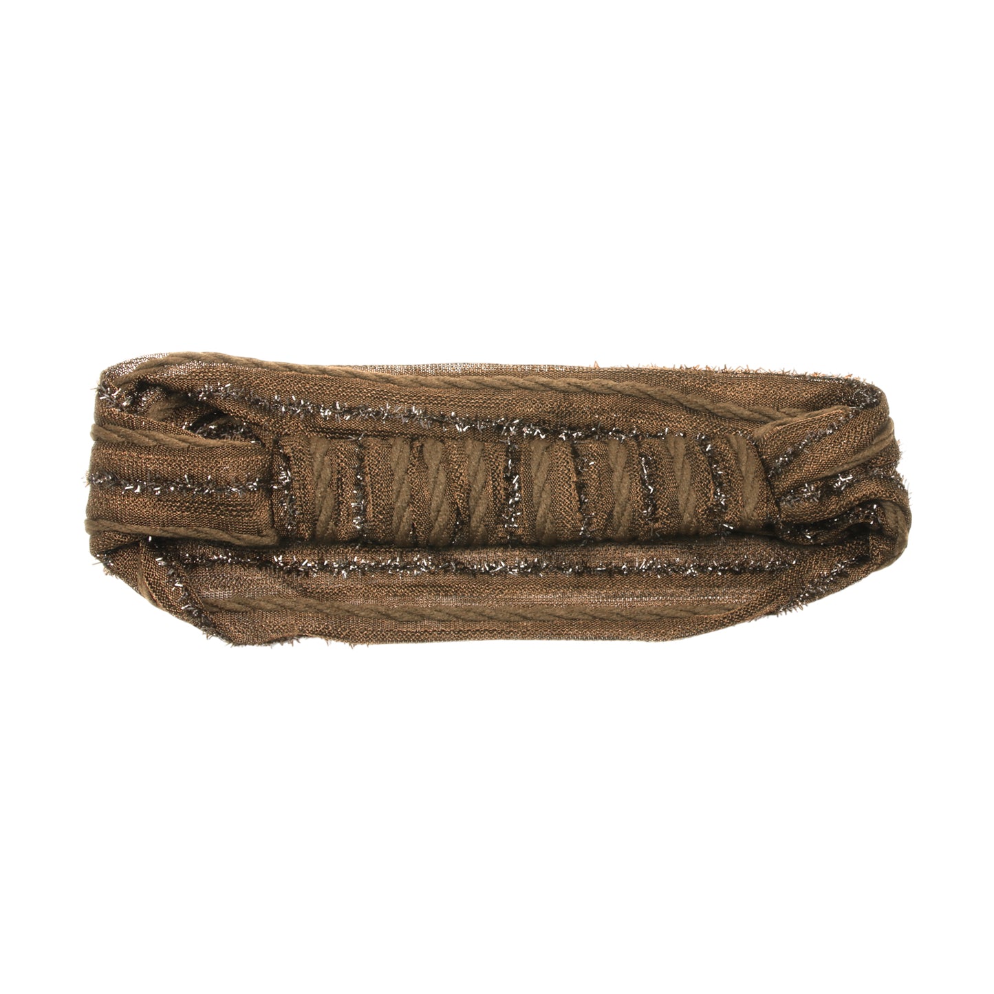 Stripes Vintage Wide Headband for Women Khaki Brown 1 Pc