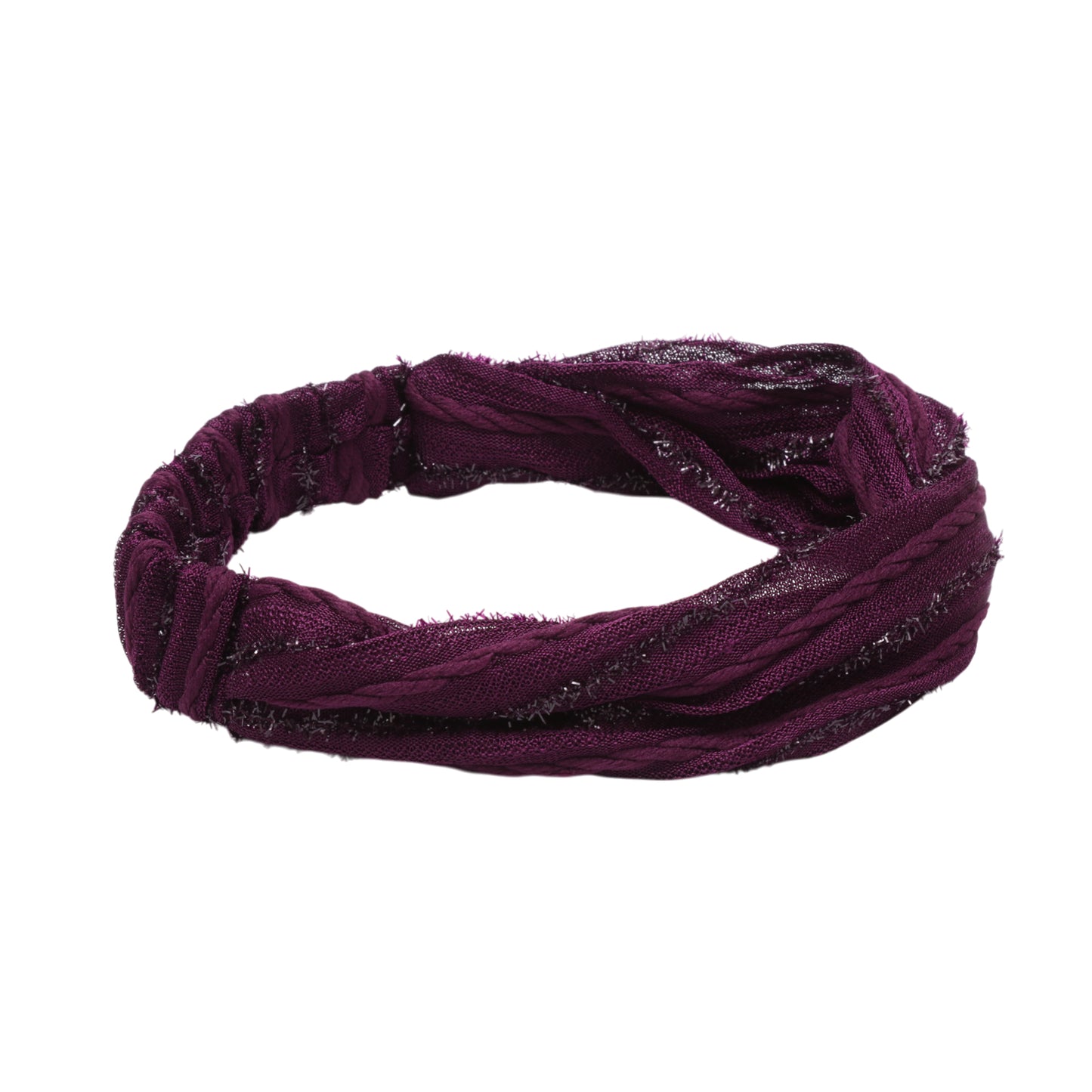 Stripes Vintage Wide Headband for Women Dark Purple 1 Pc