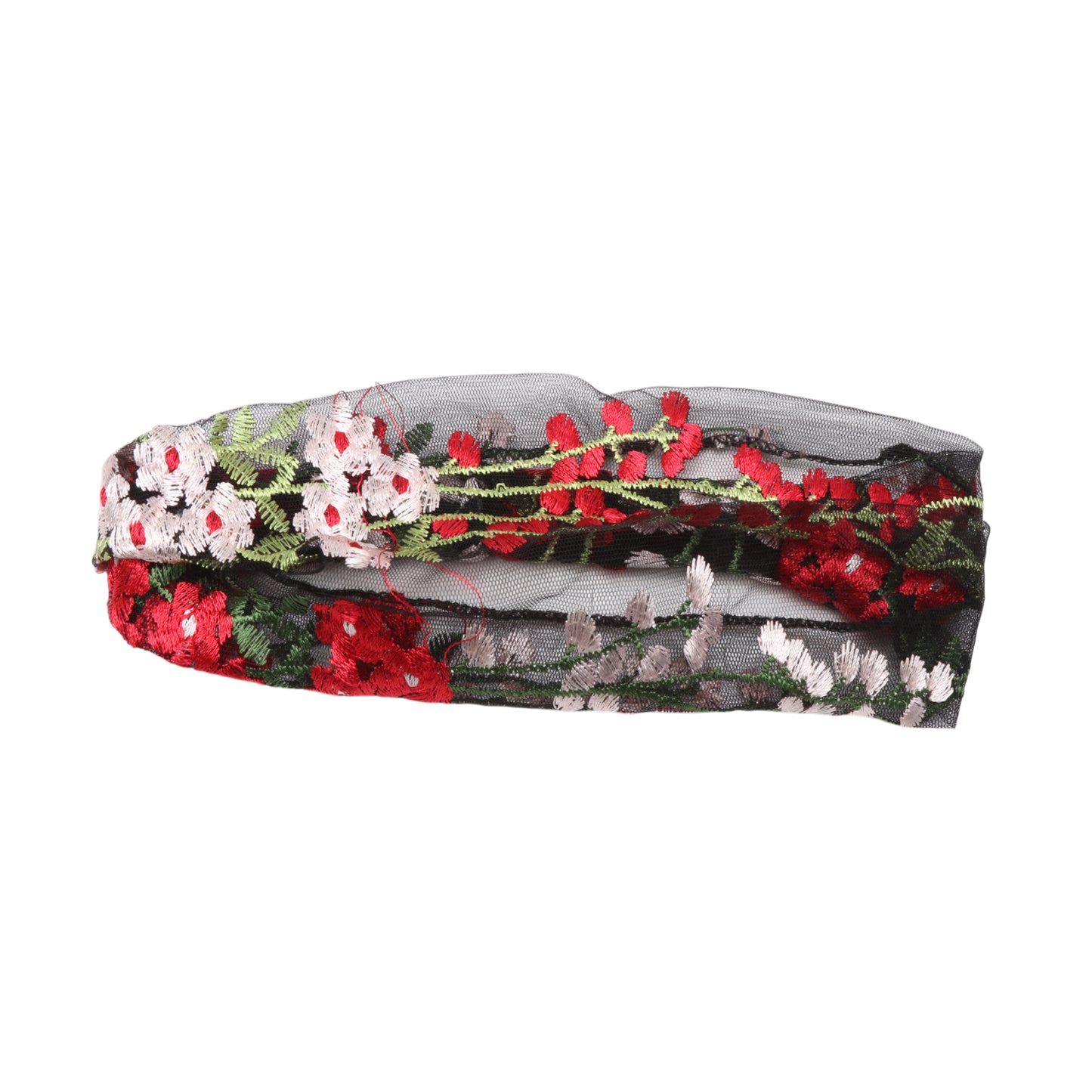 Diadema ancha de encaje con flores de uva para mujer, color café y negro, 1 unidad