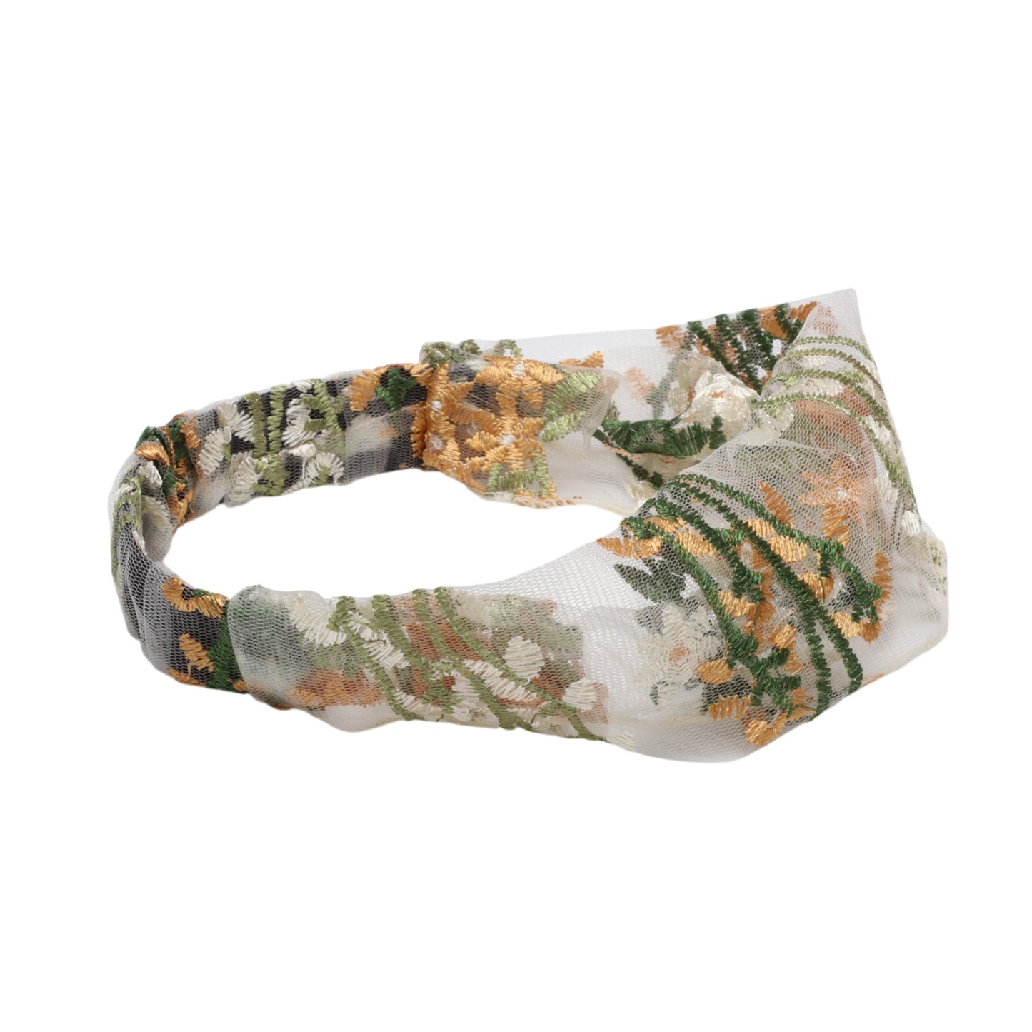 Diadema ancha de encaje con flores de uva para mujer, color champán, 1 pieza