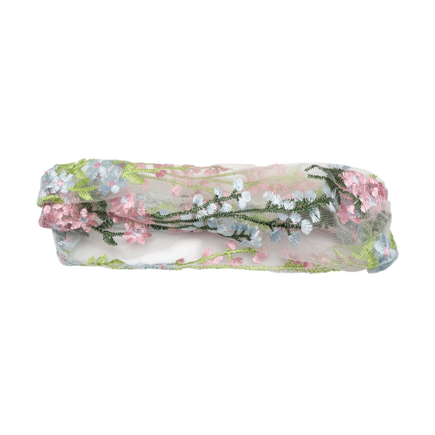 Diadema ancha de encaje con flores de uva para mujer, azul claro, 1 unidad