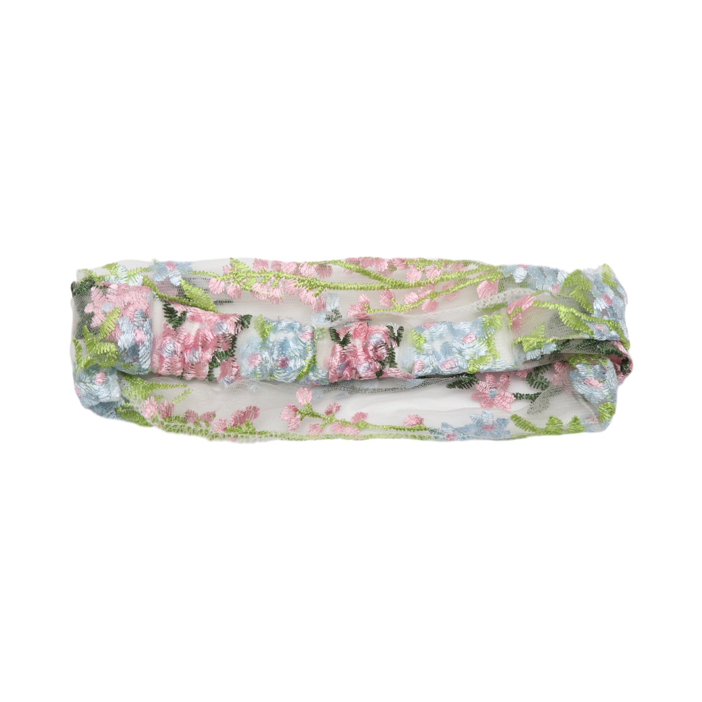 Diadema ancha de encaje con flores de uva para mujer, azul claro, 1 unidad