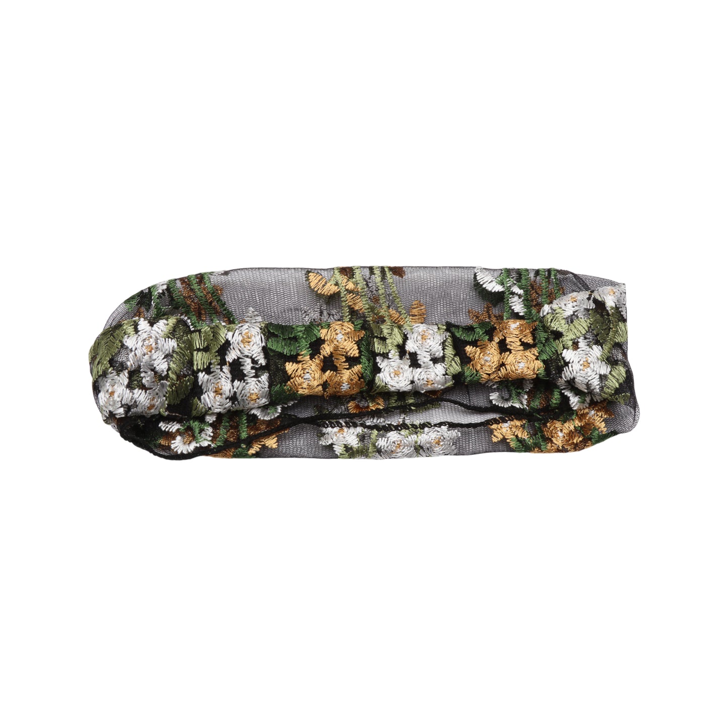 Diadema ancha de encaje con flores de uva para mujer, color negro champán, 1 unidad