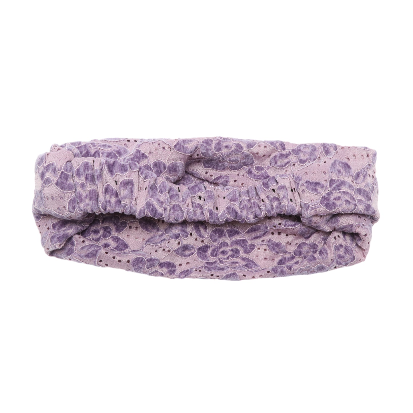 Diadema ancha de tela con rosas vintage, color morado claro, 1 unidad