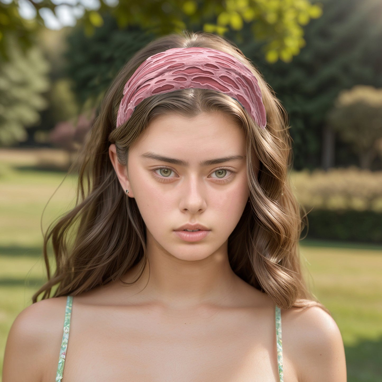Diadema ancha rasgada para mujer, color rosa, 1 unidad