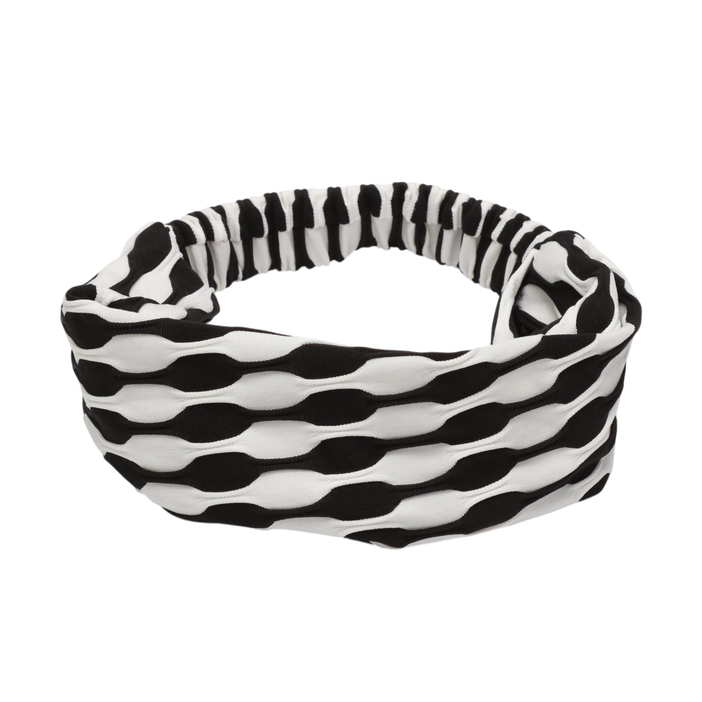 Diadema ancha de tela con bloques de color para mujer, color negro, 1 unidad