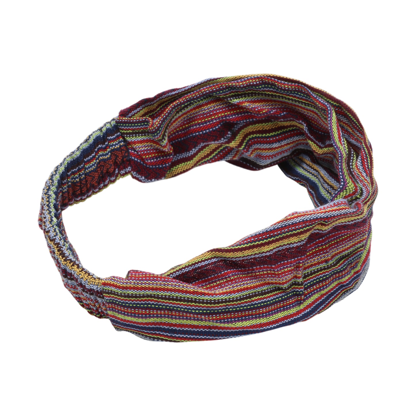 Ethnic Style Stripes Wide Headband for Women, Orange 1 Pc