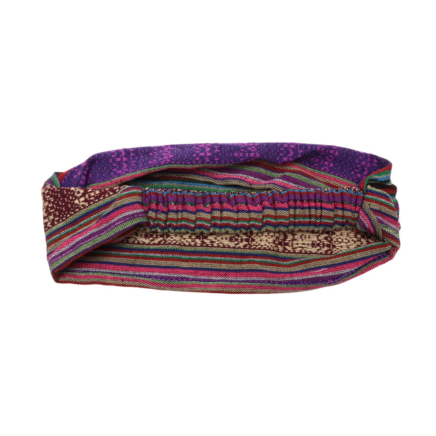 Diadema ancha de rayas de estilo étnico para mujer, morada, 1 pieza