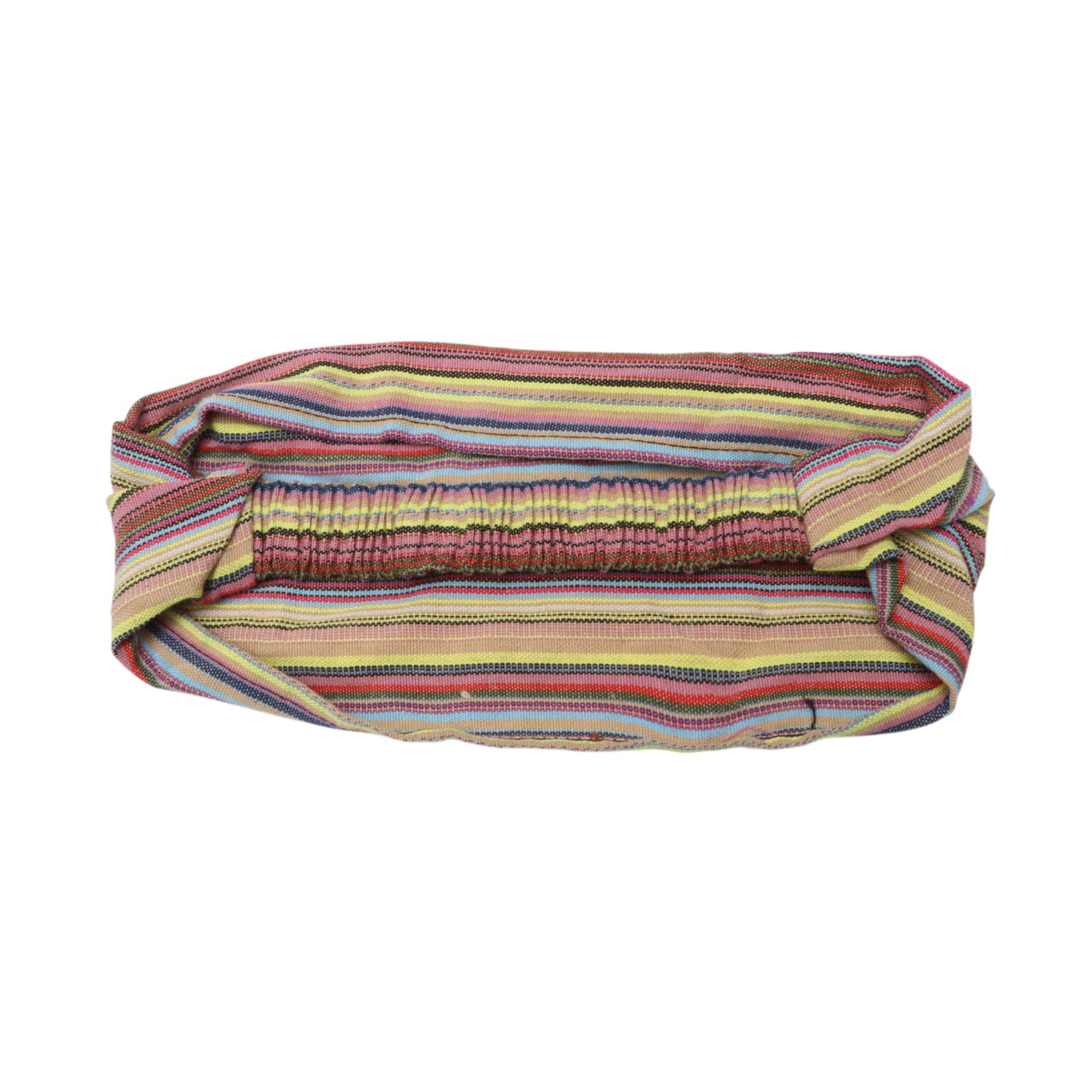 Ethnic Style Stripes Wide Headband for Women, Yellow 1 Pc