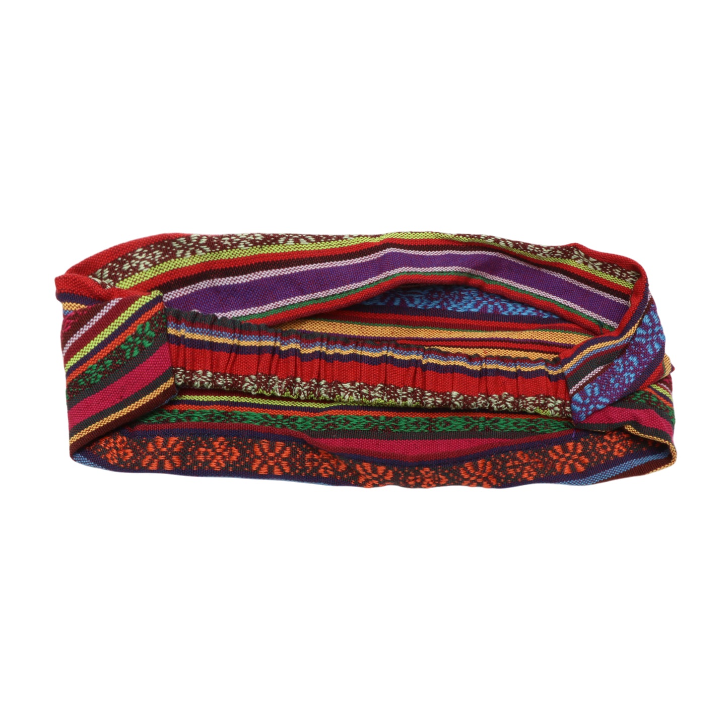 Ethnic Style Stripes Wide Headband for Women, Orange Red 1 Pc