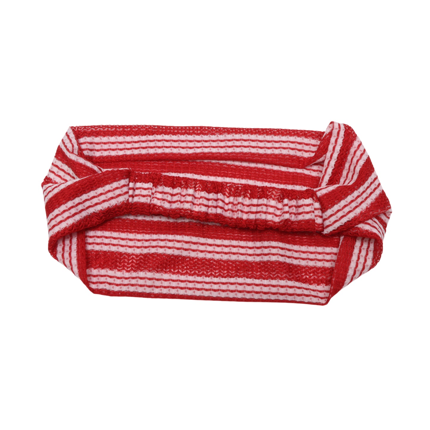 Stripes Stretch Fabric Wide Headband for Women Red 1 Pc