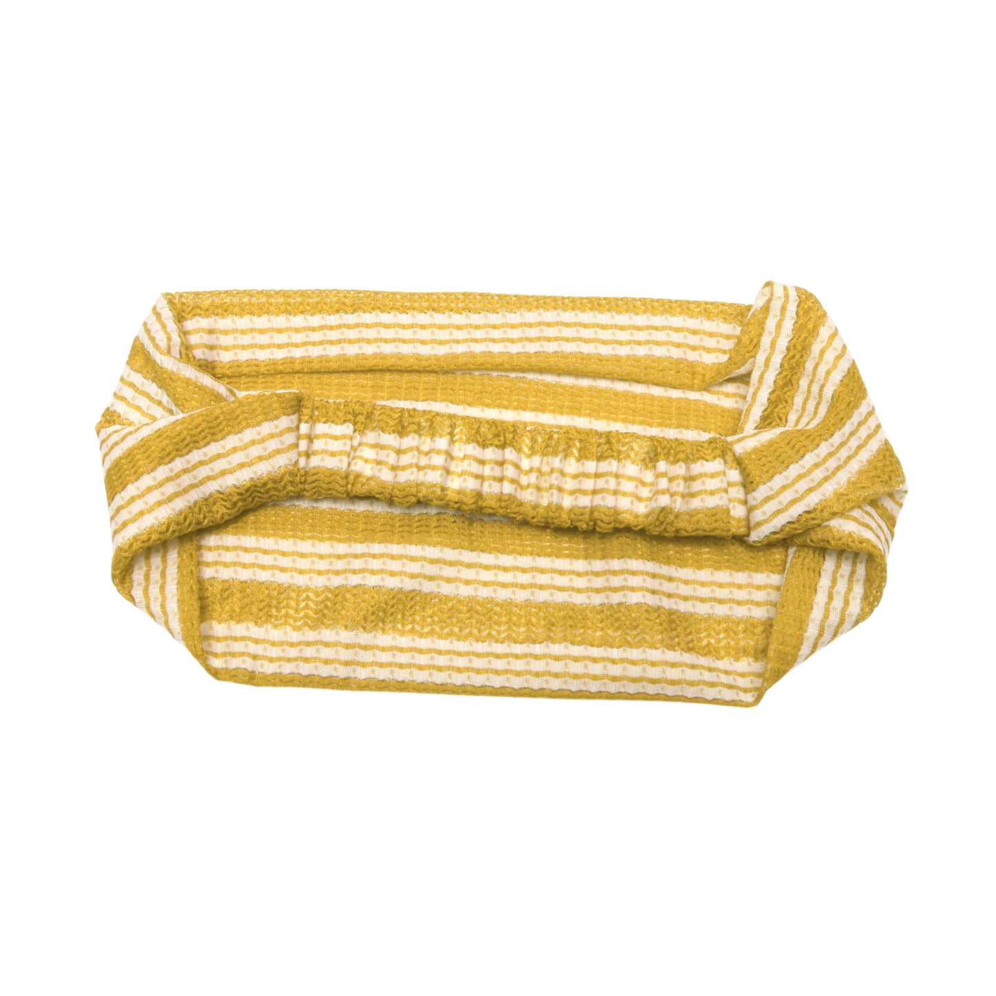 Stripes Stretch Fabric Wide Headband for Women Yellow 1 Pc