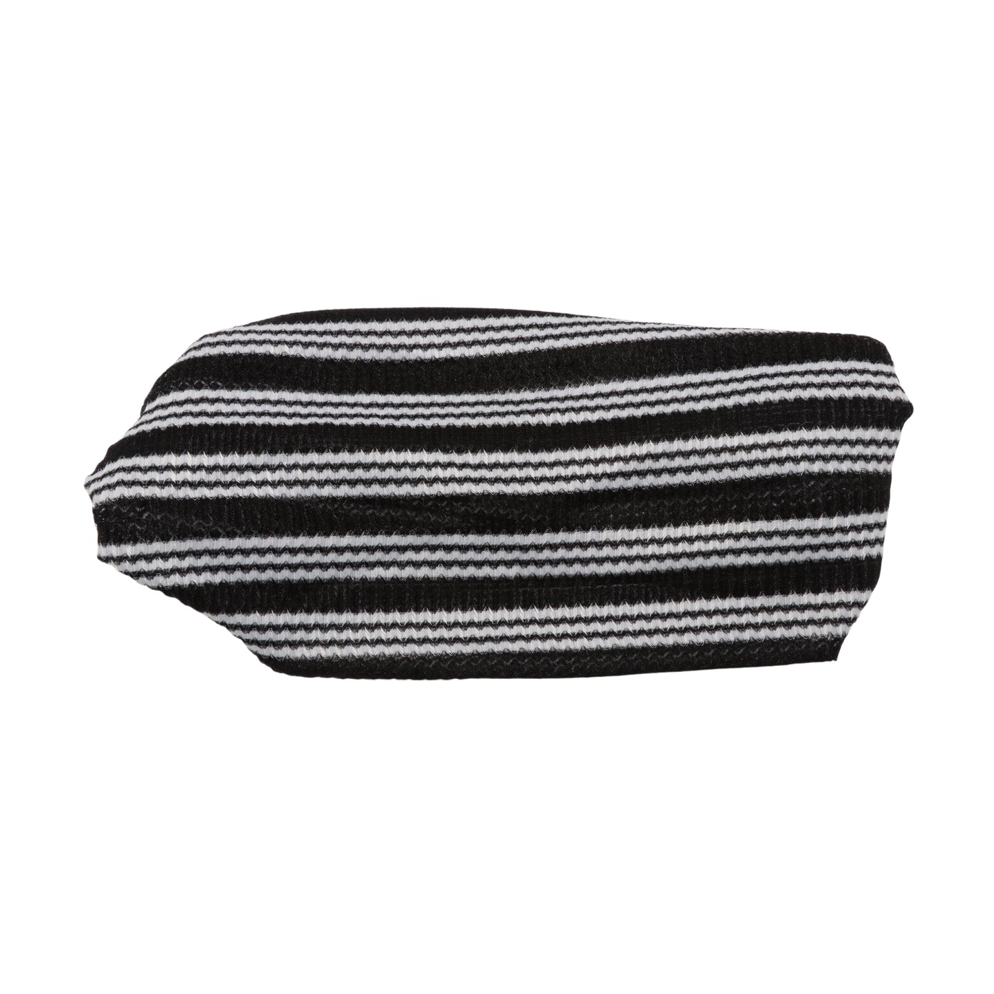 Stripes Stretch Fabric Wide Headband for Women Black 1 Pc