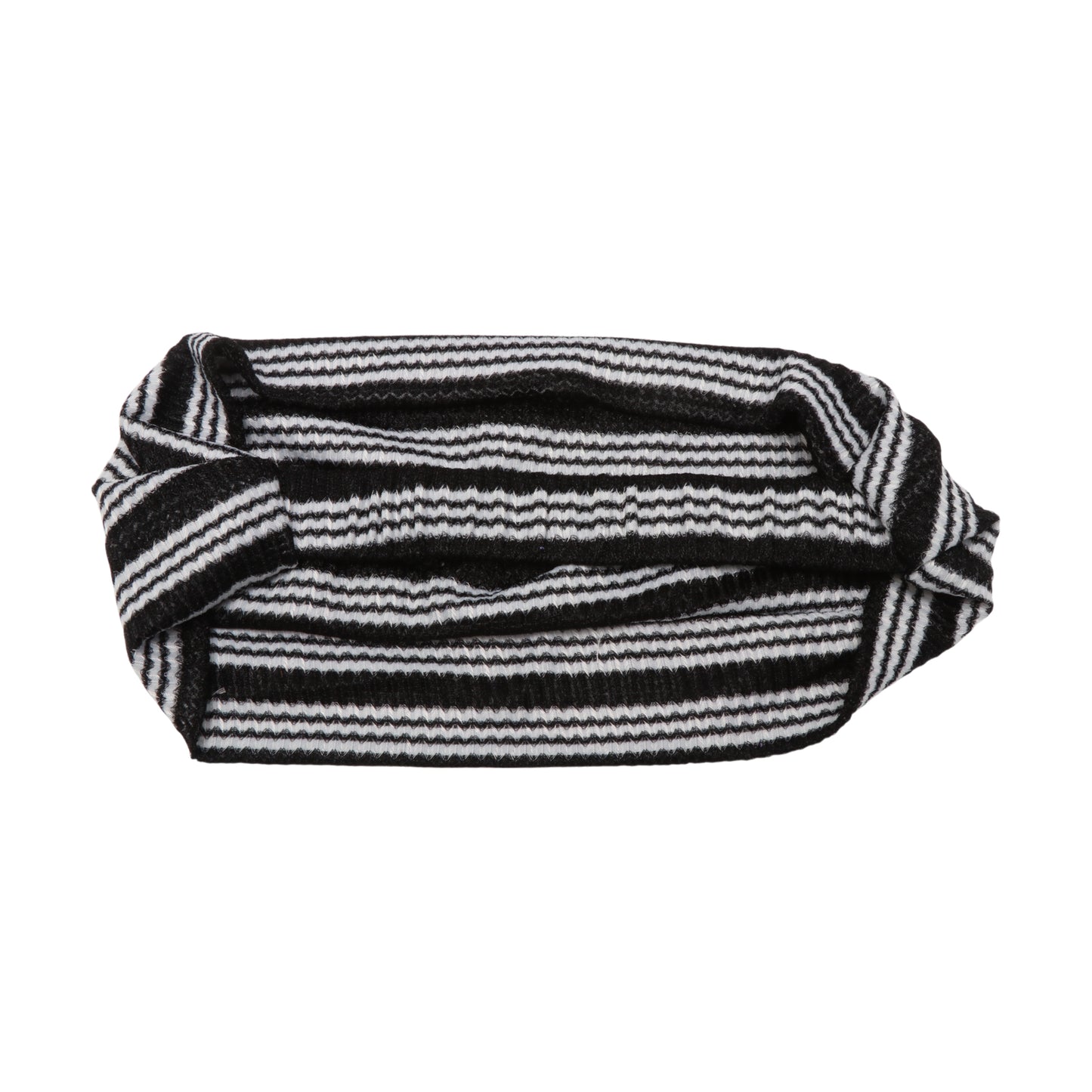 Stripes Stretch Fabric Wide Headband for Women Black 1 Pc