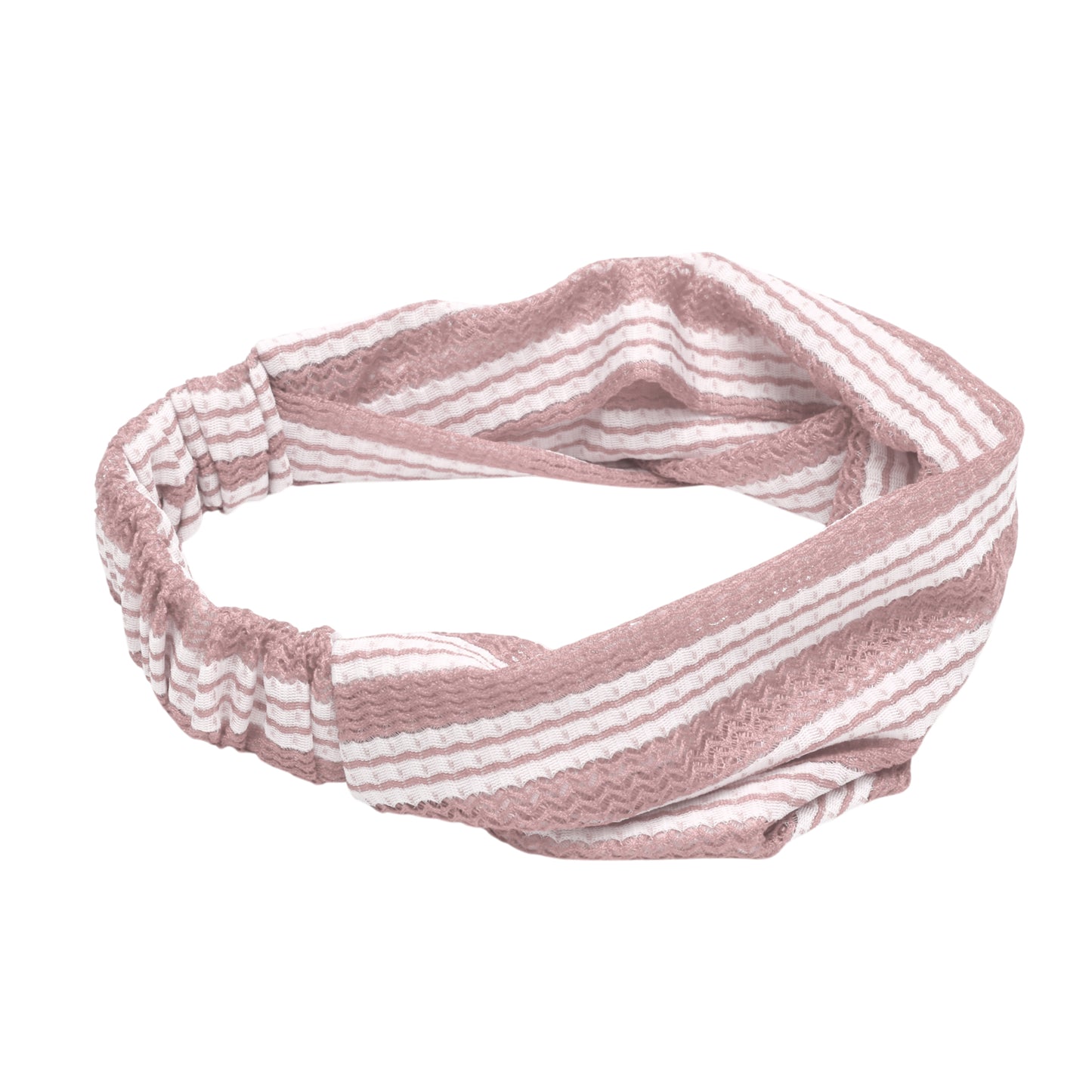 Stripes Stretch Fabric Wide Headband for Women Pink 1 Pc