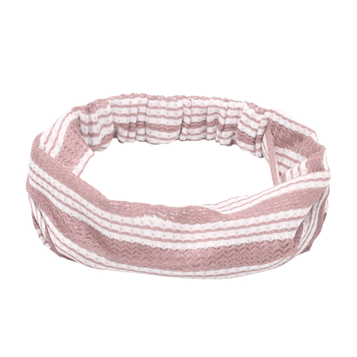 Stripes Stretch Fabric Wide Headband for Women Pink 1 Pc