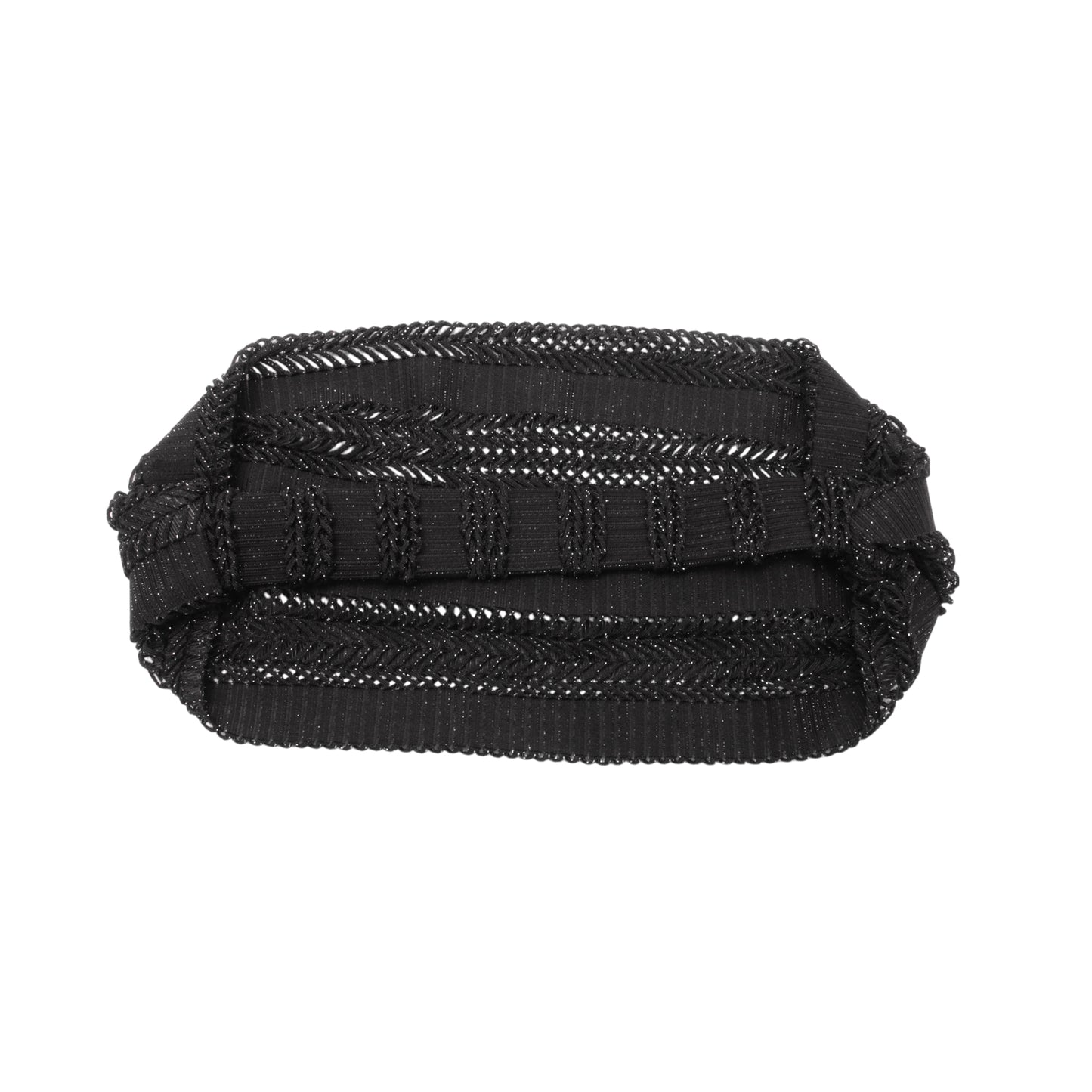 Knitted Hollow Wide Headband for Women Black 1 Pc