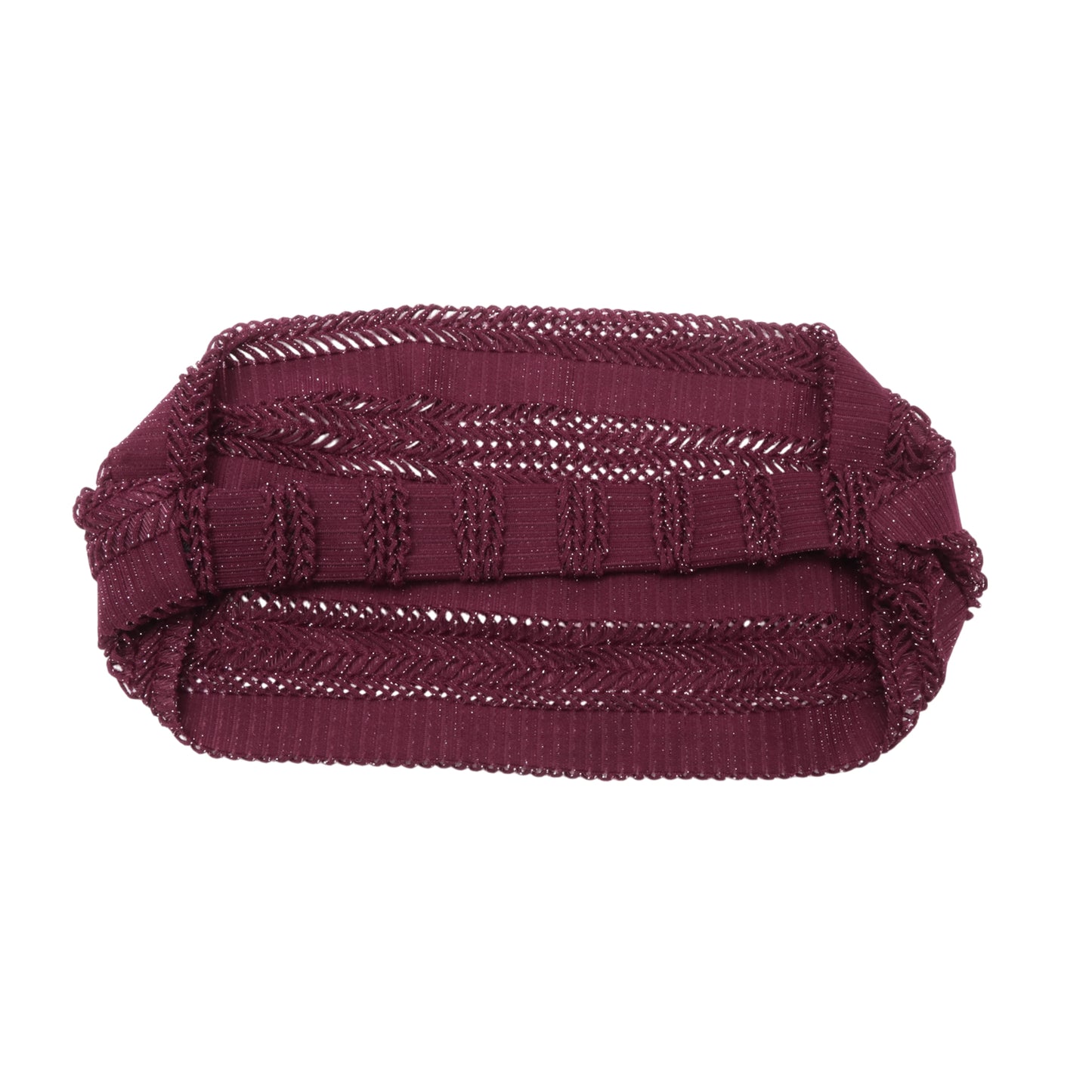 Knitted Hollow Wide Headband for Women Wine Red 1 Pc