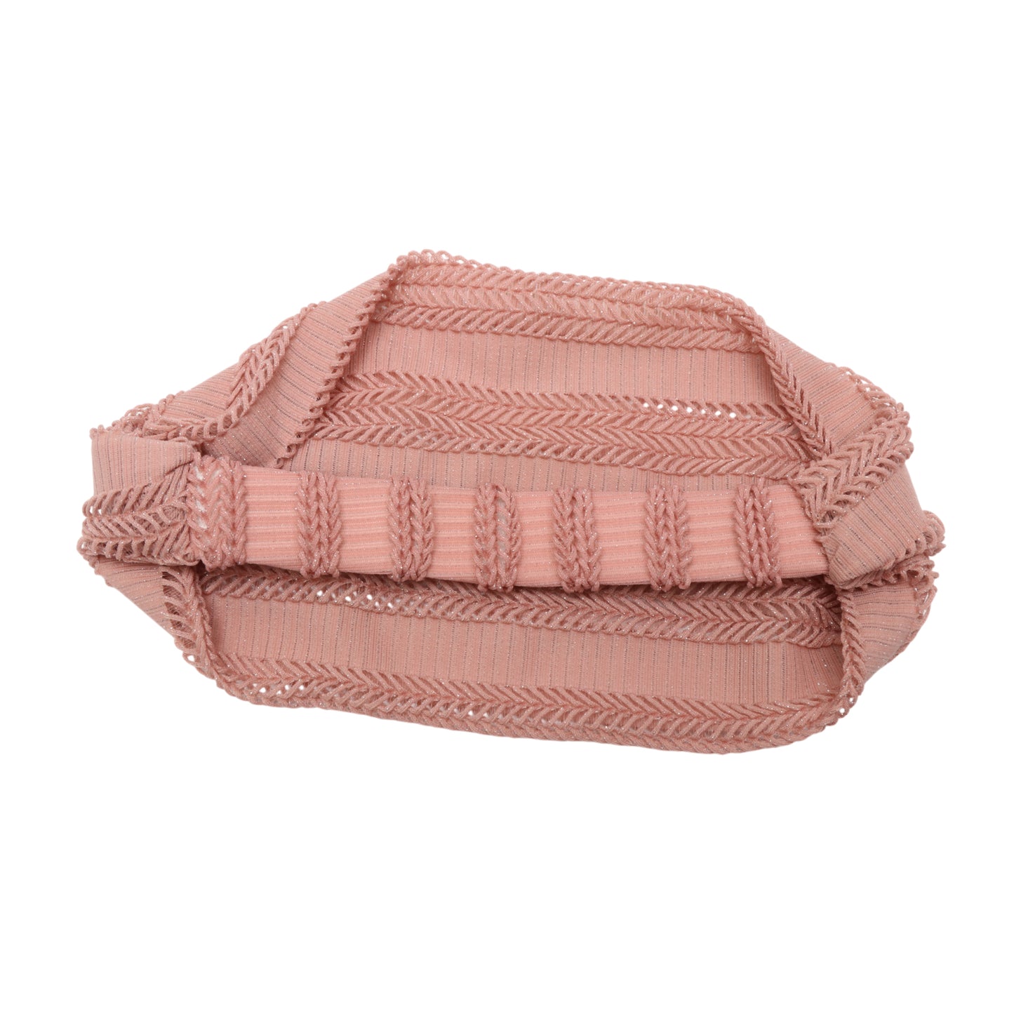 Knitted Hollow Wide Headband for Women Pink 1 Pc