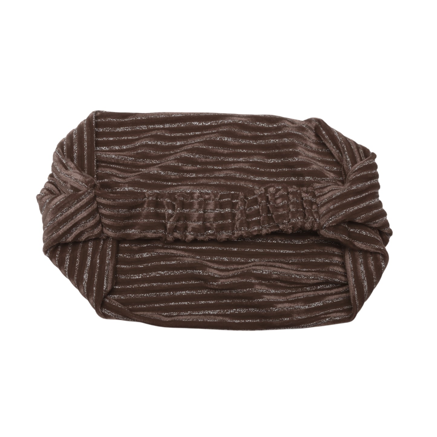 Horizontal Stripes Wide Fabric Headband for Women Coffee Color 1 Pc