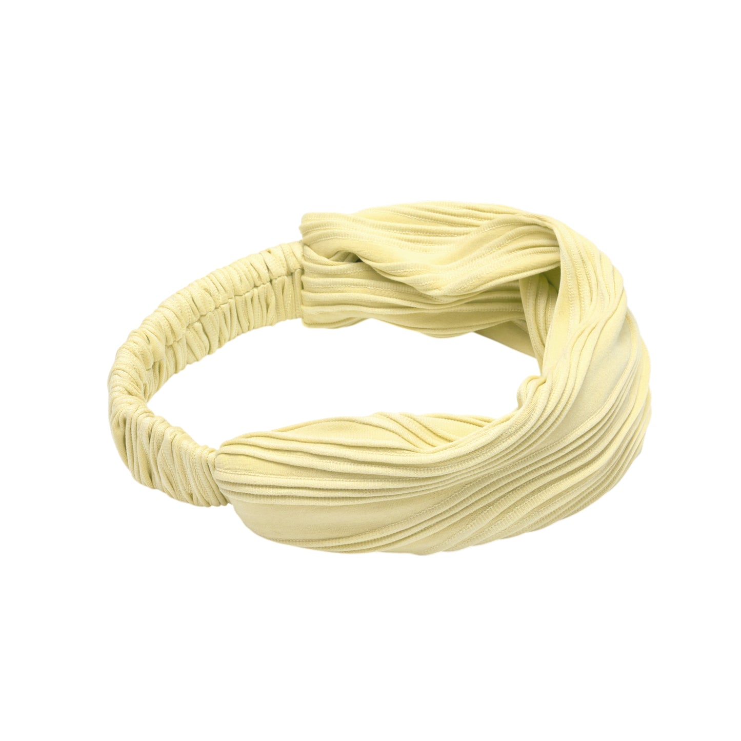 Wide Solid Texture Headband for Women Yellow 1 Pc