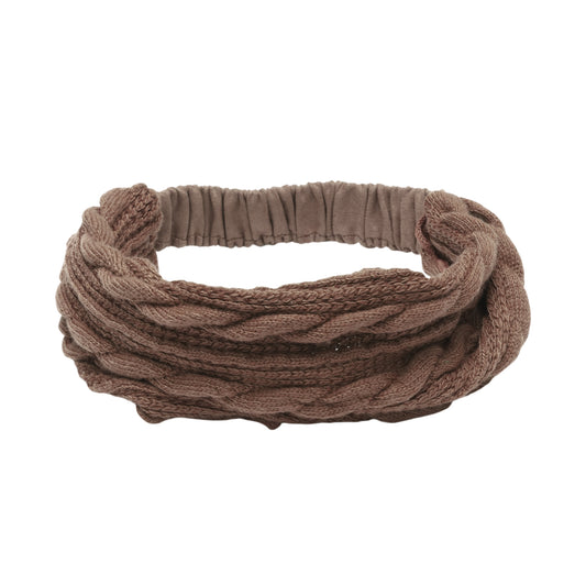 Cable Knitted Wide Headband for Women, Coffee Color 1 Pc