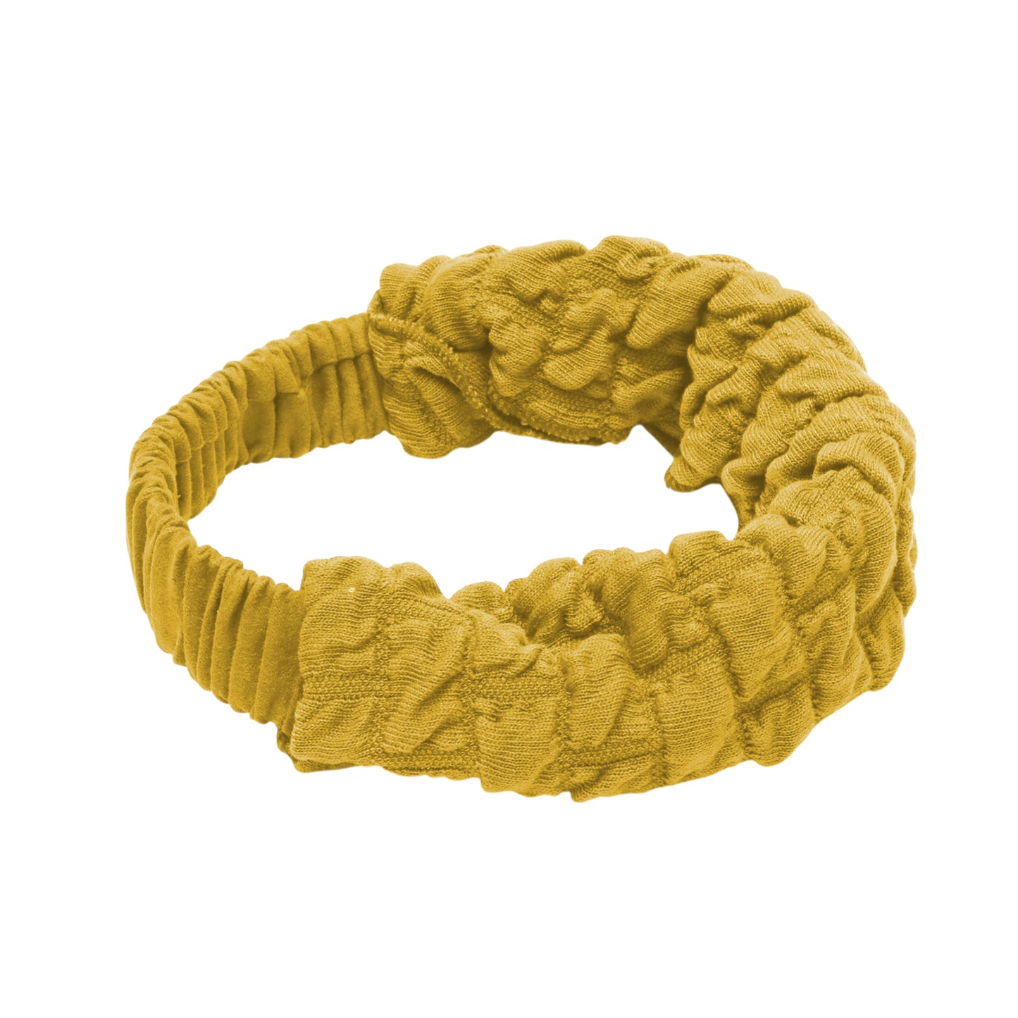 Elastic Texture Wide Headband for Women Yellow 1 Pc