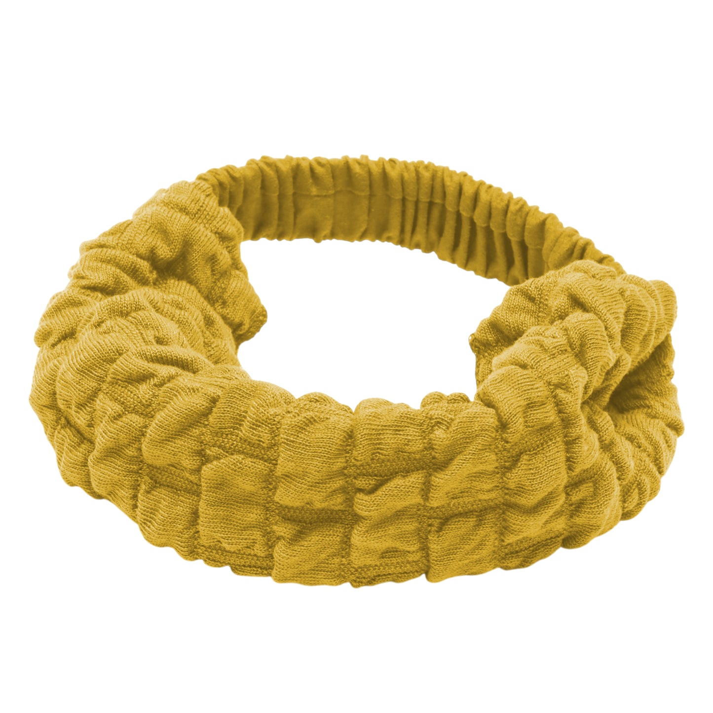Elastic Texture Wide Headband for Women Yellow 1 Pc
