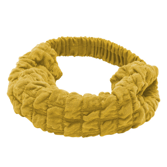 Elastic Texture Wide Headband for Women Yellow 1 Pc