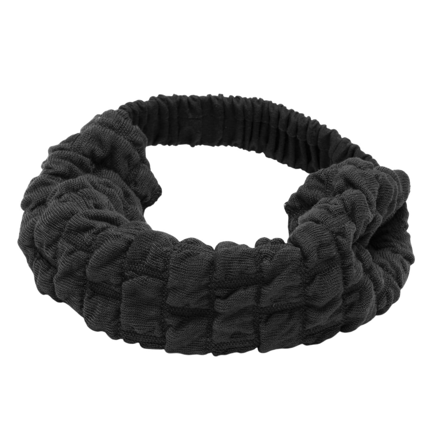 Elastic Texture Wide Headband for Women Black 1 Pc