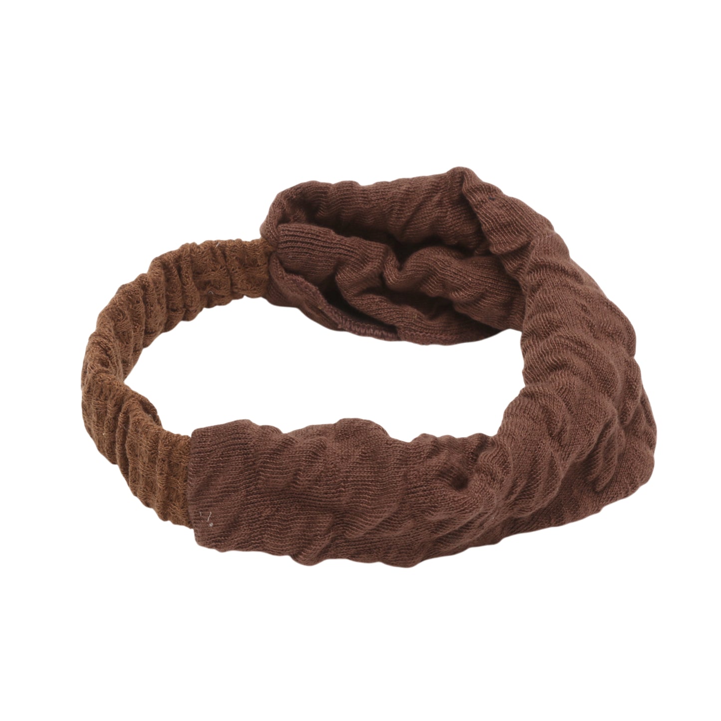 Elastic Texture Wide Headband for Women Coffee Color 1 Pc
