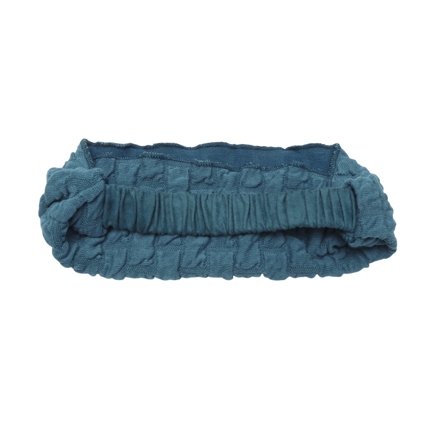 Diadema ancha con textura elástica para mujer, color azul lago, 1 unidad