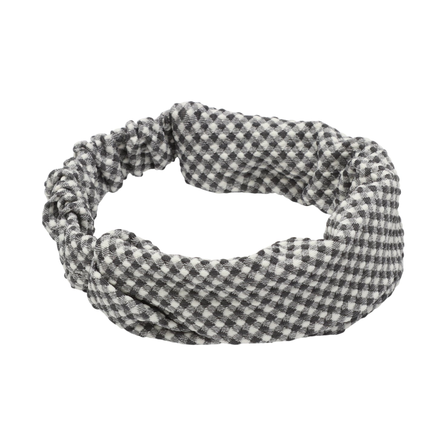 Diadema de rombos para niña, ancha, de tela, color gris, 1 unidad