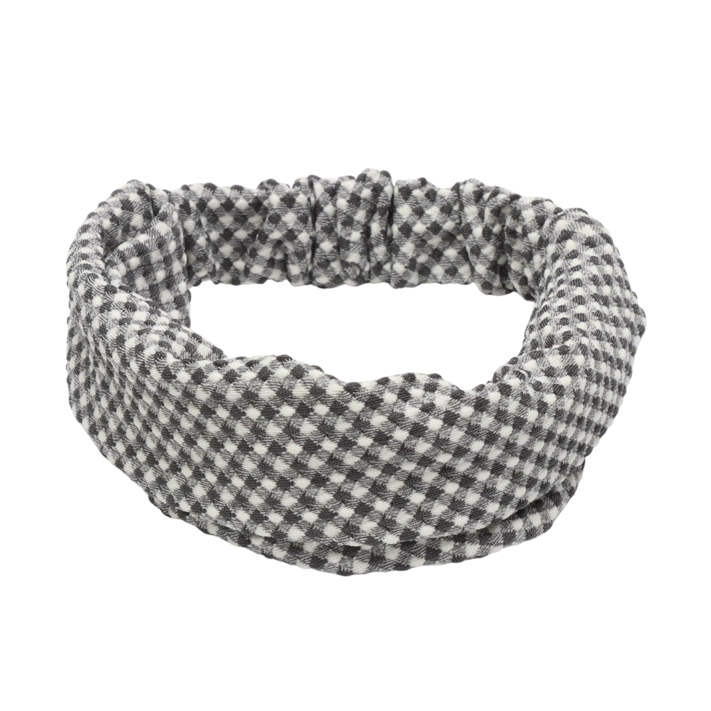 Diadema de rombos para niña, ancha, de tela, color gris, 1 unidad