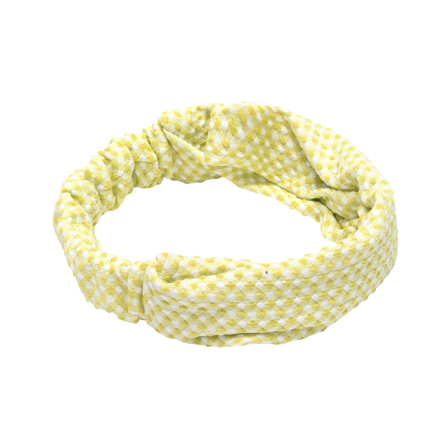 Diadema de rombos para niña, ancha, de tela, color amarillo claro, 1 unidad