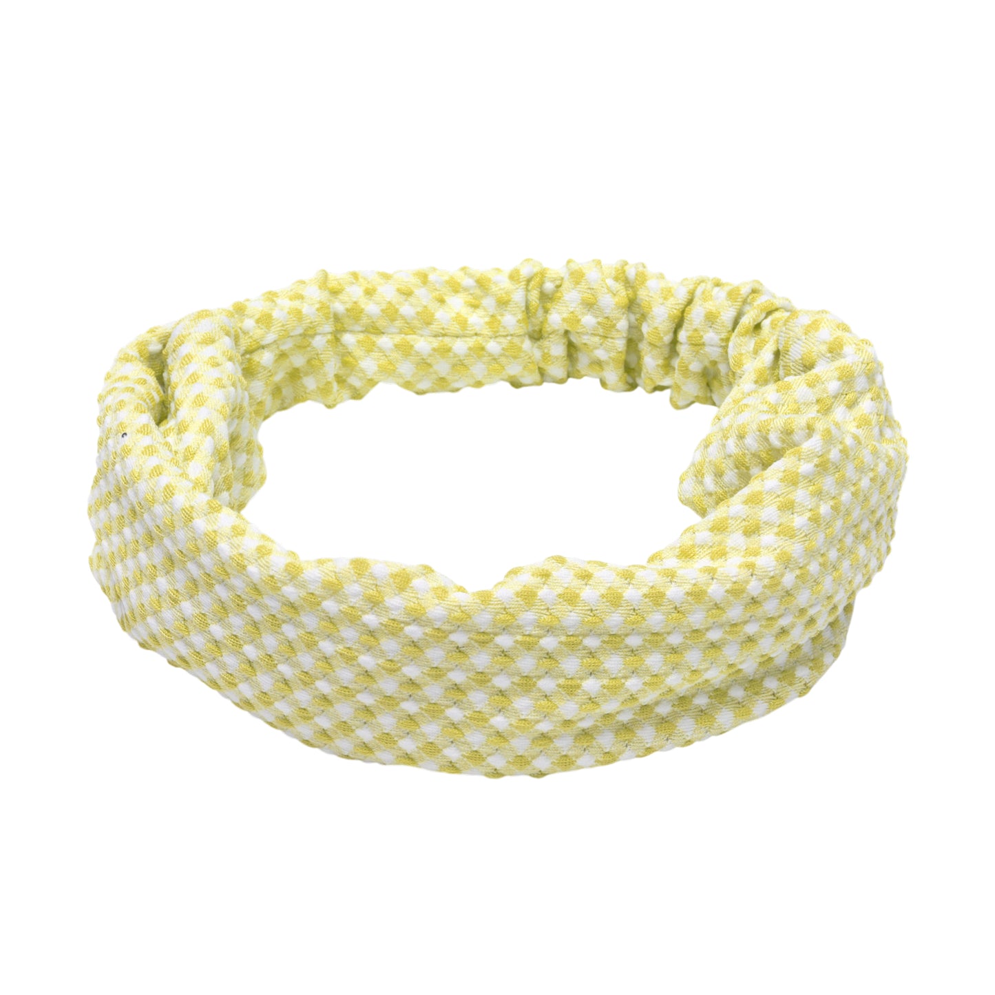 Diadema de rombos para niña, ancha, de tela, color amarillo claro, 1 unidad