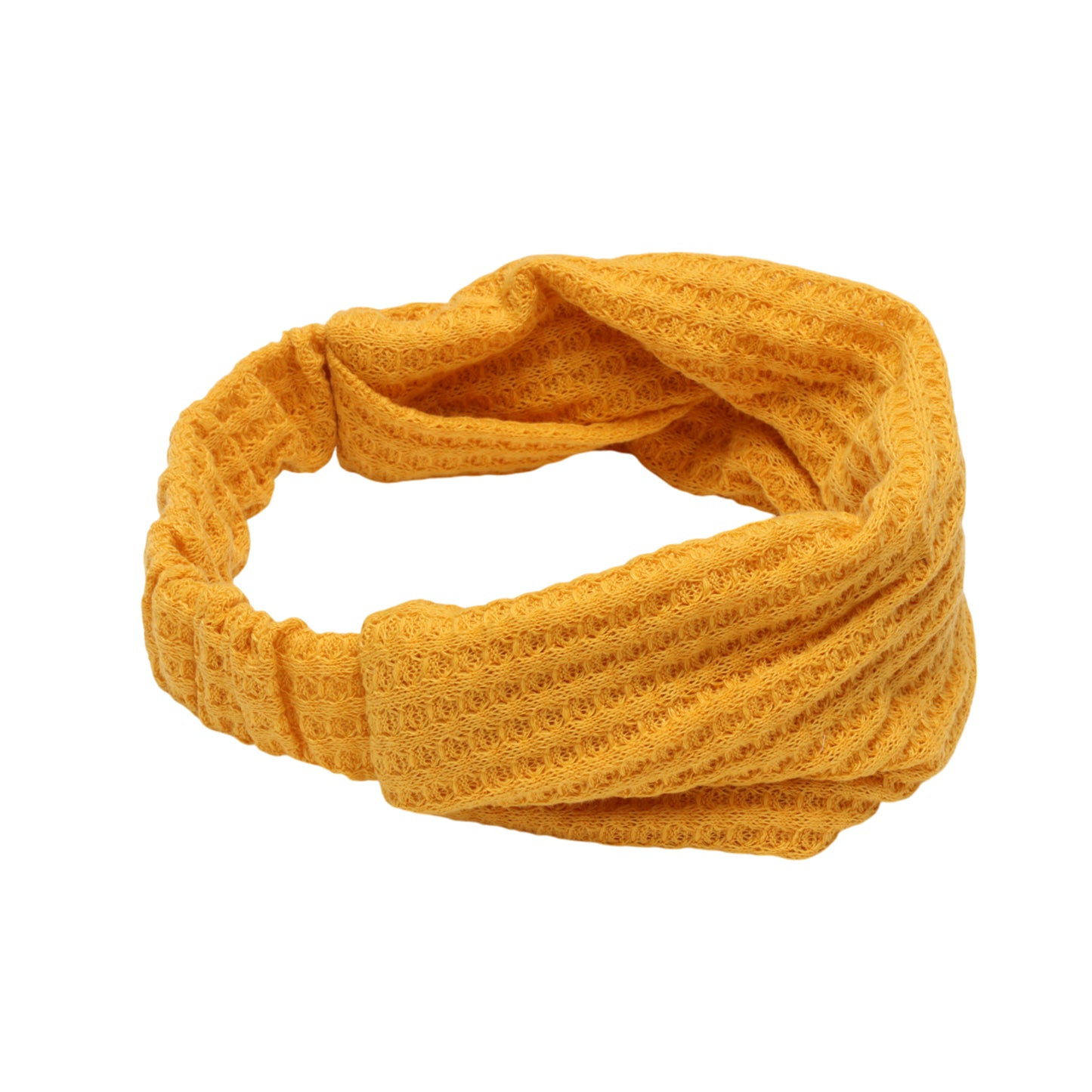 Diadema ancha con textura sólida para mujer, color amarillo, 1 unidad