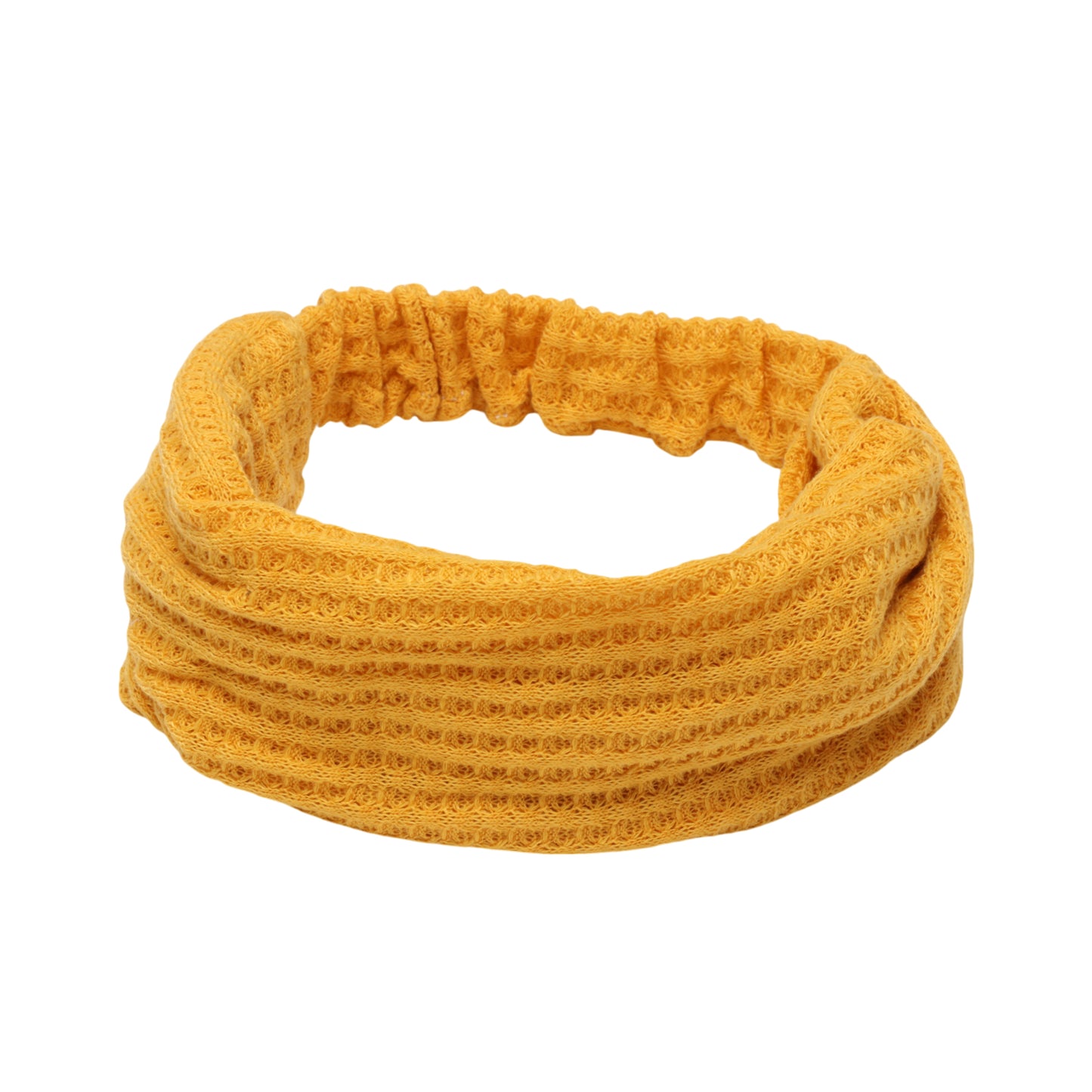 Diadema ancha con textura sólida para mujer, color amarillo, 1 unidad