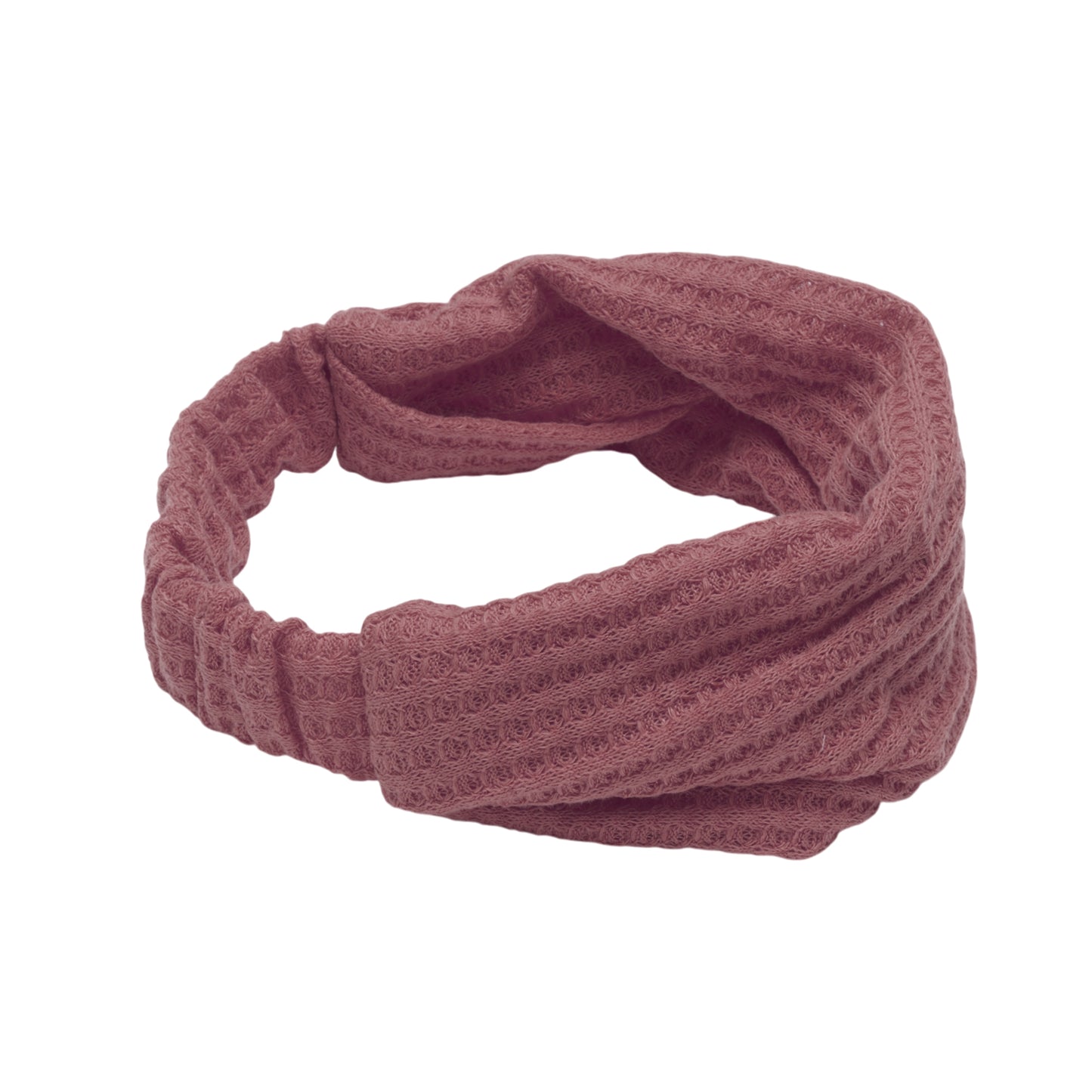 Diadema ancha con textura sólida para mujer, color rosa camafeo, 1 unidad