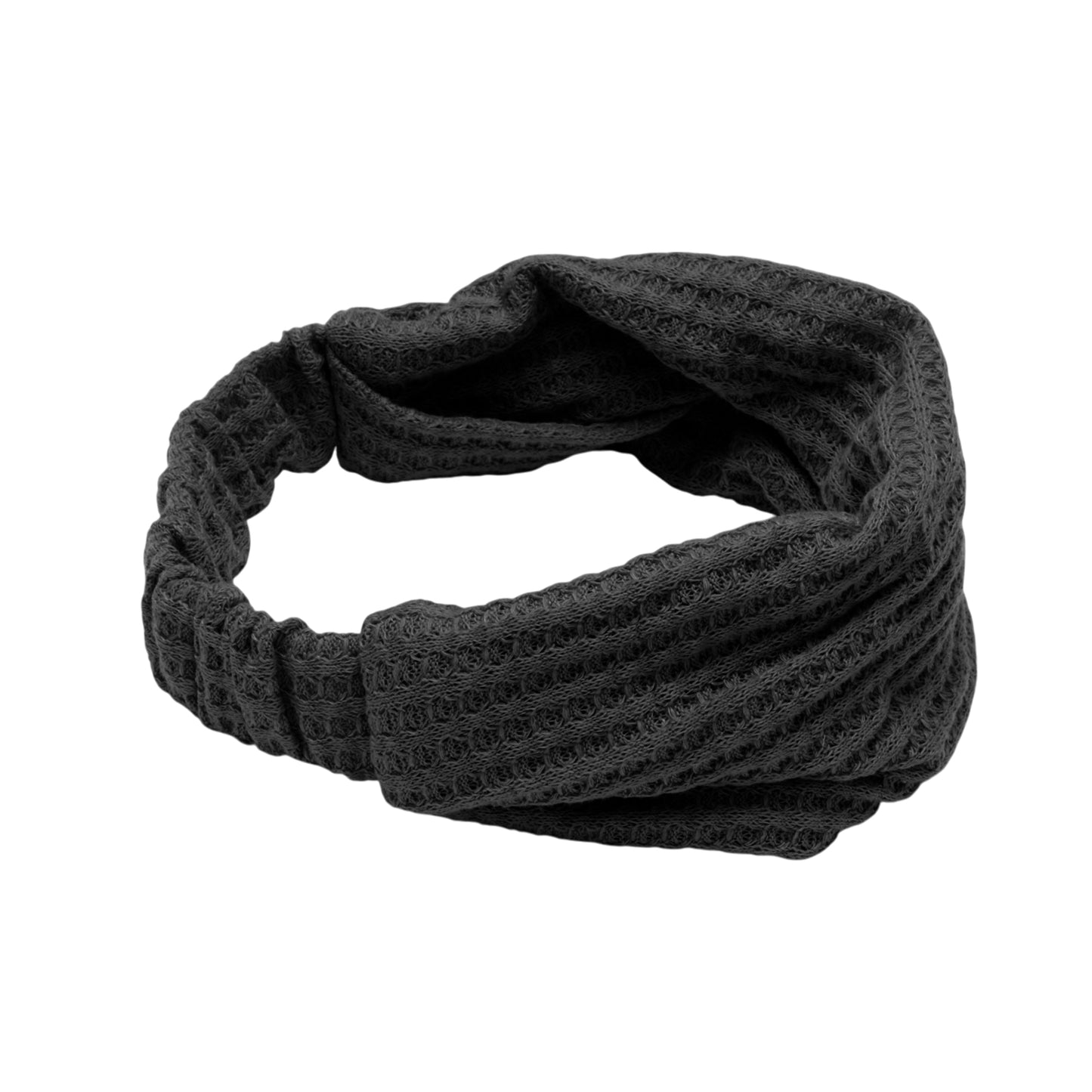 Diadema ancha con textura sólida para mujer, color negro, 1 unidad