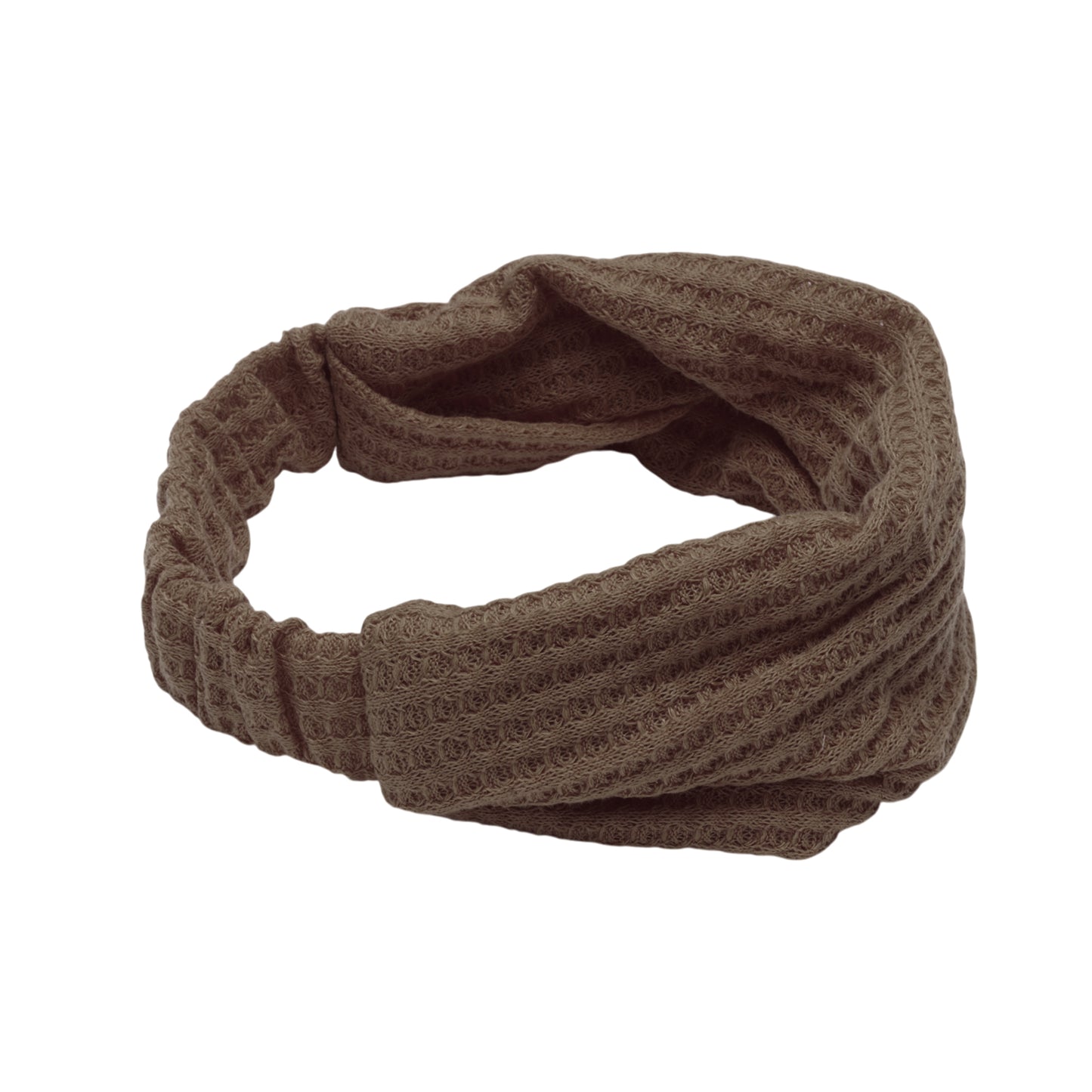 Diadema ancha con textura sólida para mujer, color café, 1 unidad
