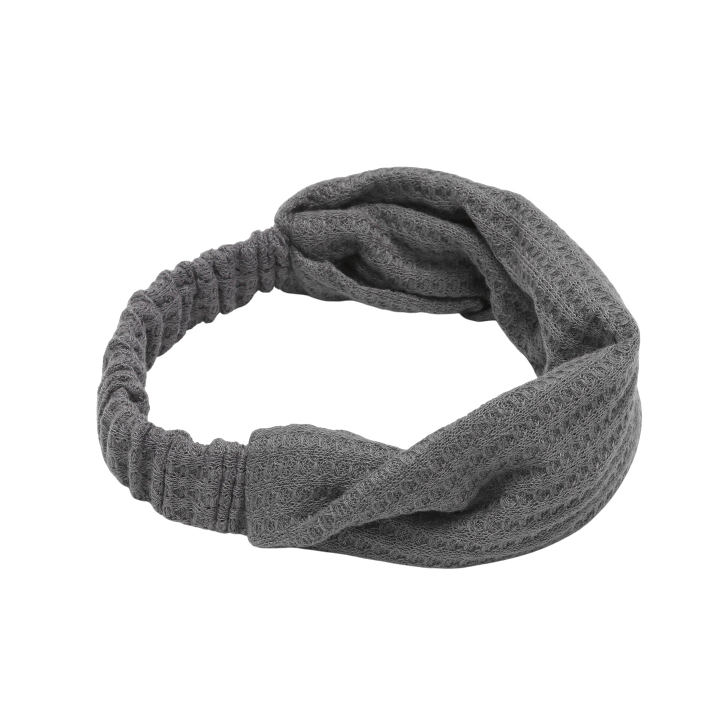 Diadema ancha con textura sólida para mujer, color gris, 1 unidad