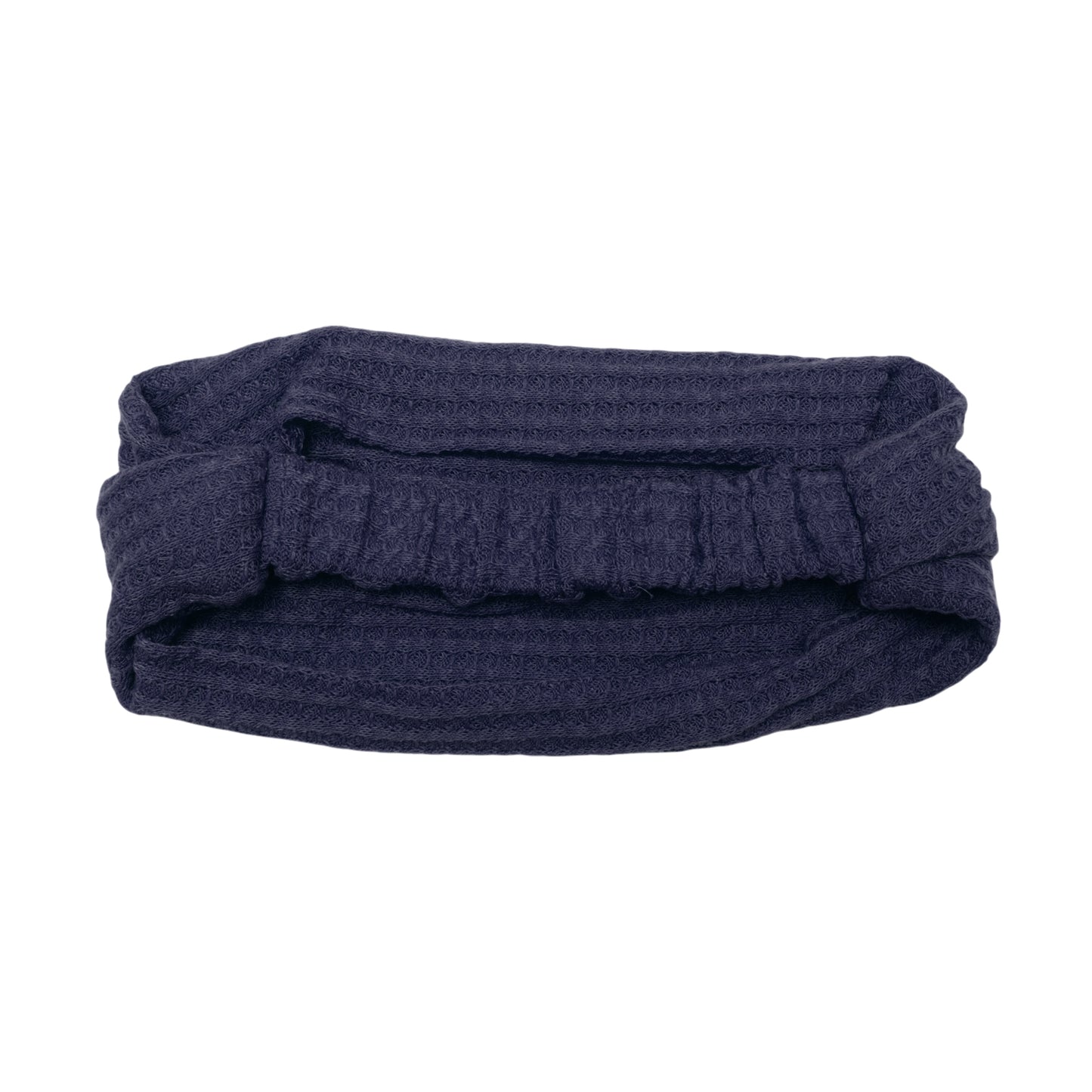 Wide Solid Textured Headband for Women Navy Blue 1 Pc