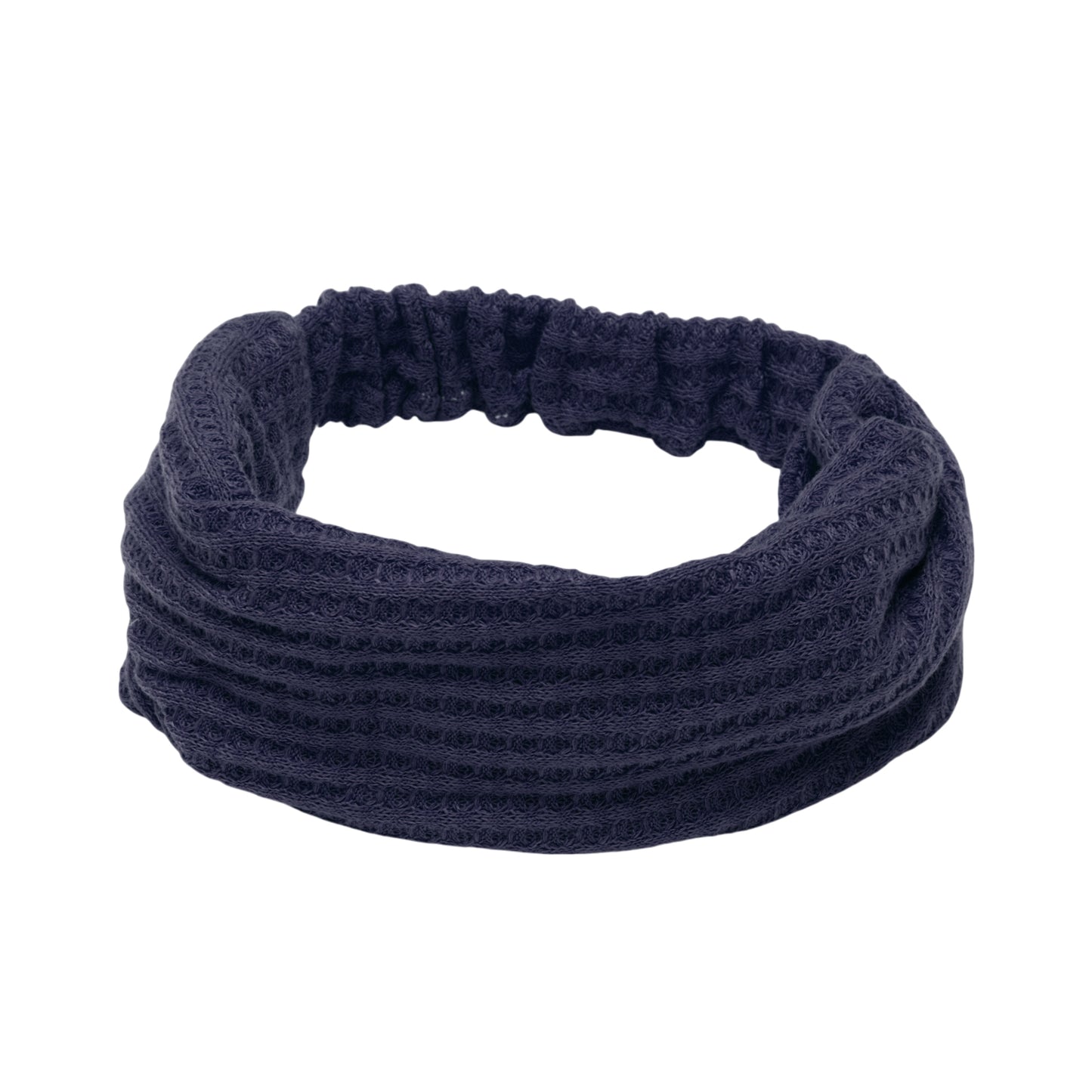 Diadema ancha con textura sólida para mujer, azul marino, 1 unidad
