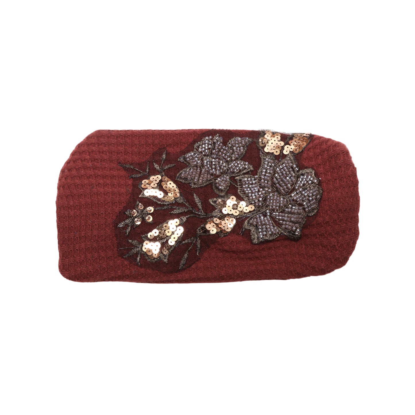 Diadema ancha con estampado de rosas para mujer, color naranja y rojo, 1 unidad