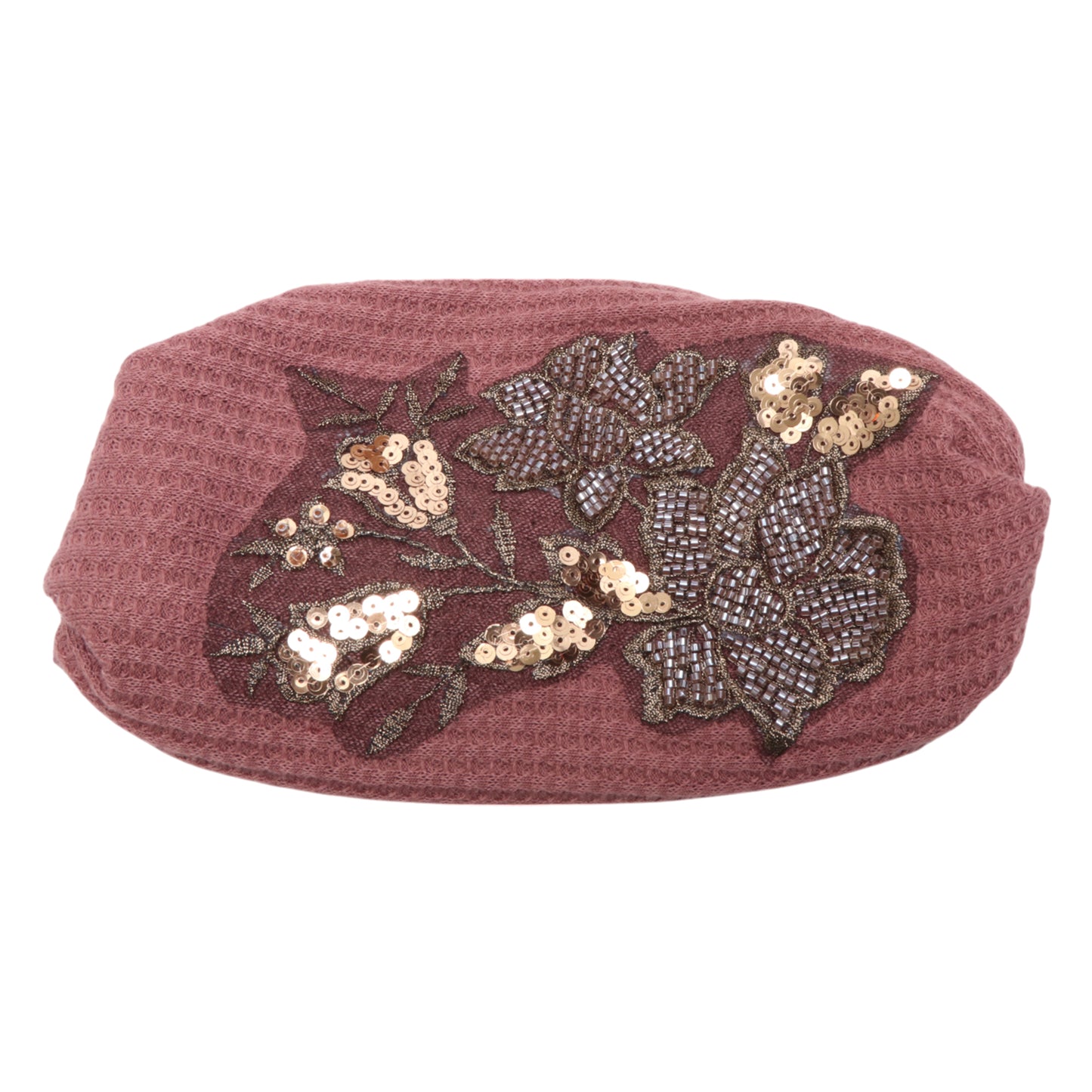 Diadema ancha con estampado de flores de rosa para mujer, color rosa camafeo, 1 unidad