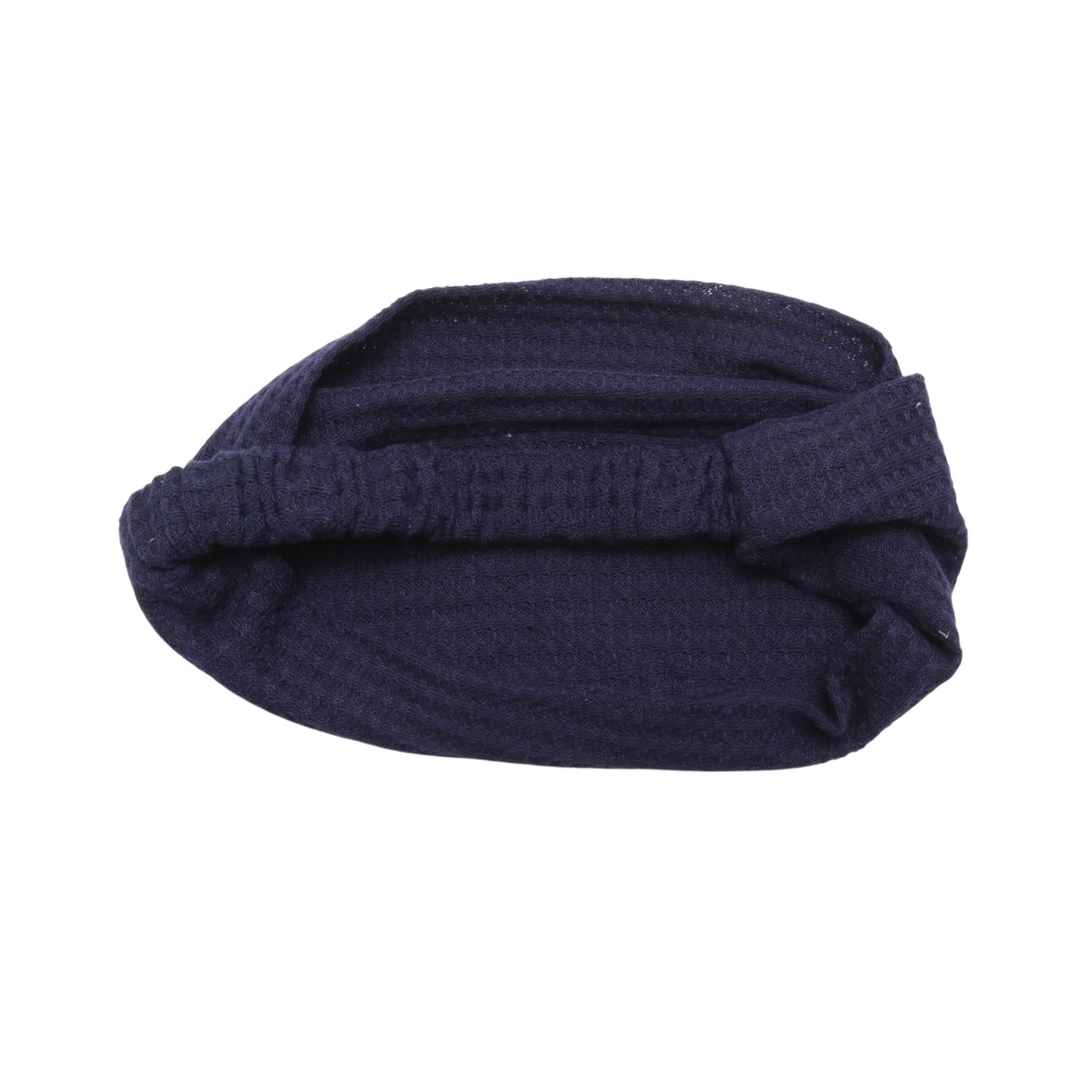 Rose Flower Pattern Wide Headband for Women, Navy Blue Gold Tone 1 Pc